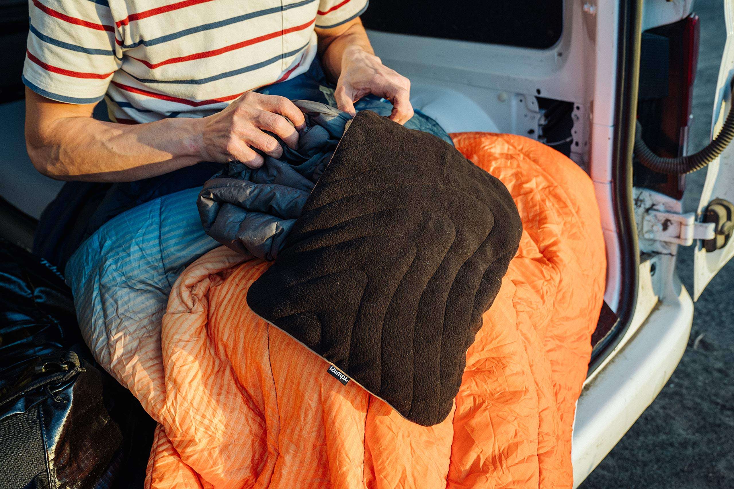 Rumpl Stuffable Fleece Pillowcase | Ultra Soft Fleece Pillow for Traveling, Camping, Picnics, Concerts, Plane Flights, Hiking, Backpacking (Black) 6