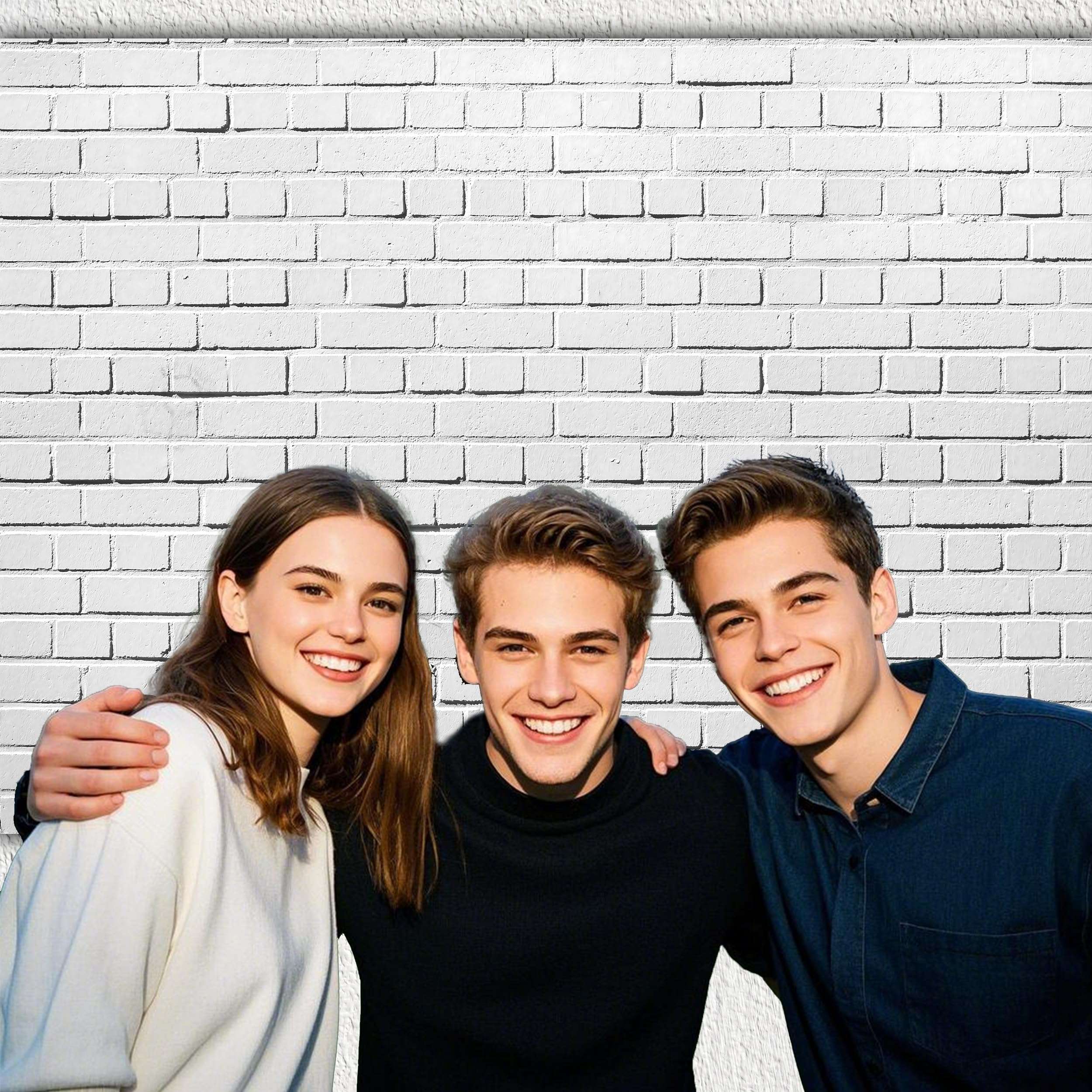 Art_Angels White Brick Wall Photo Backdrop 10 x 8 ft Polyester Fabric Vintage White Grey Stone Wall Background Kids Adults Portrait Photo Booth for Birthday Graduation Party Home Decoration Banner 4