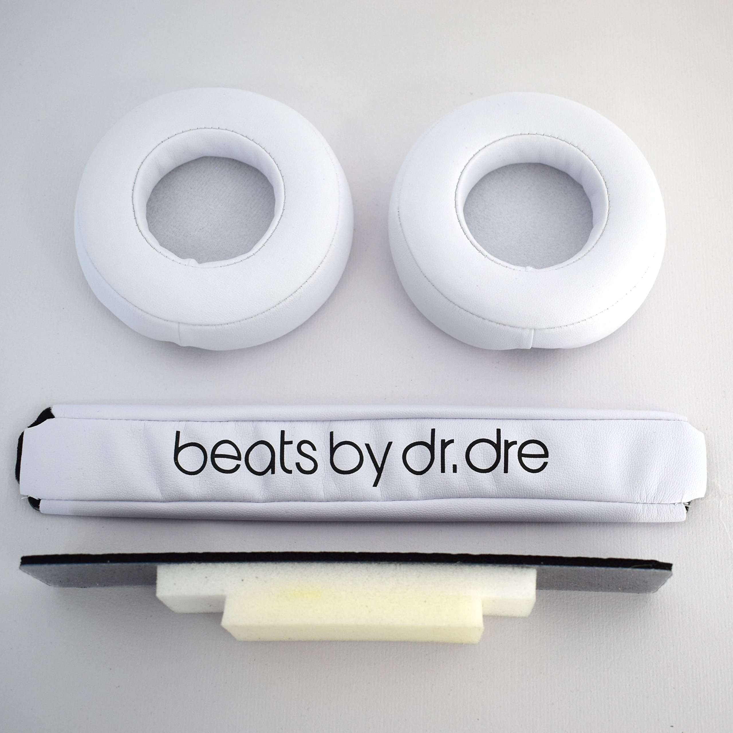 White Replacement Headband Ear Pad Earpads Cushion Set For Beats by Dr. Dre Pro Detox Headphones 4