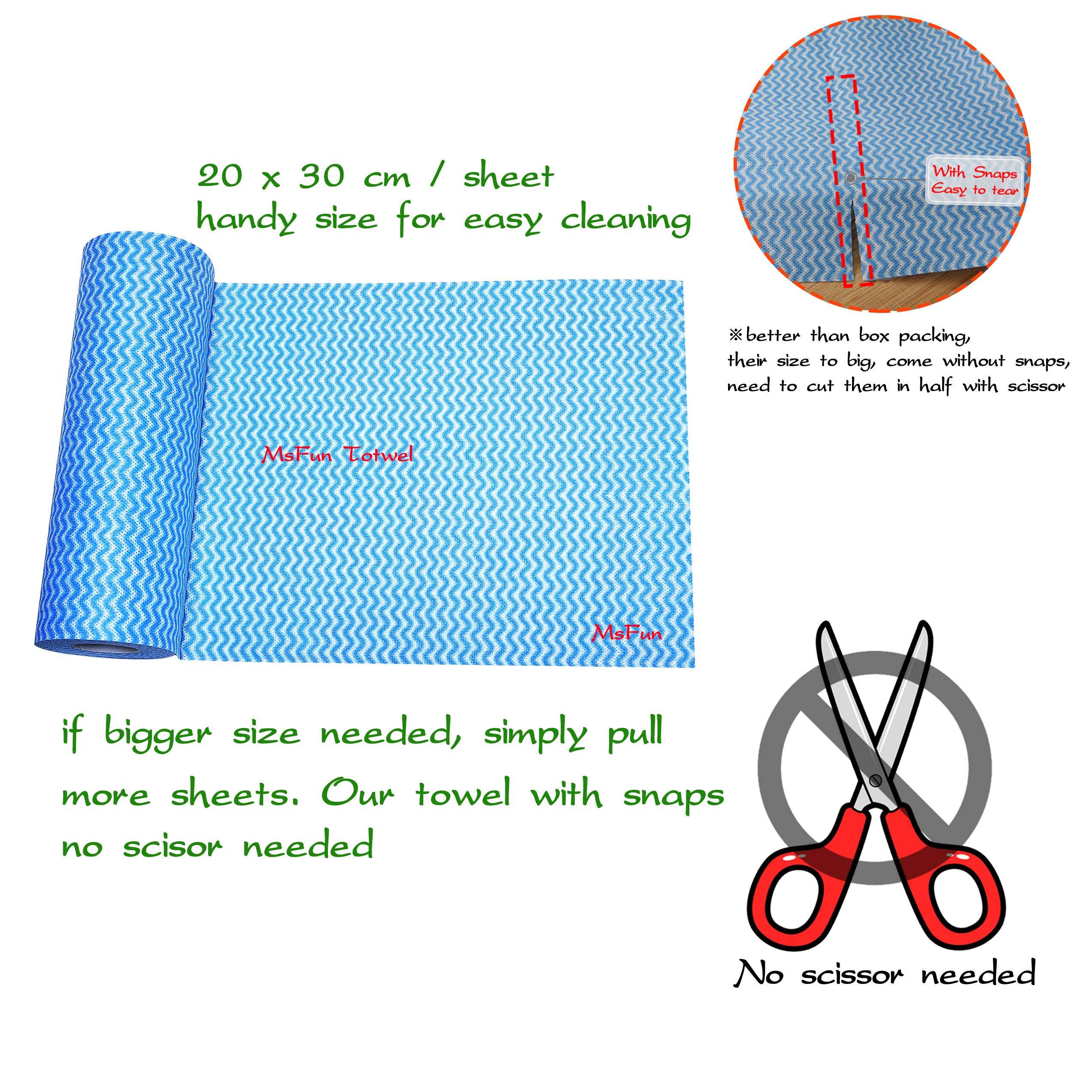 Cloth Paper Towels Reusable Washable 【180 Ct, 3Rolls】 Lint Free Dishcloth Kitchen Cleaning Towels Toallas para - MsFun 6