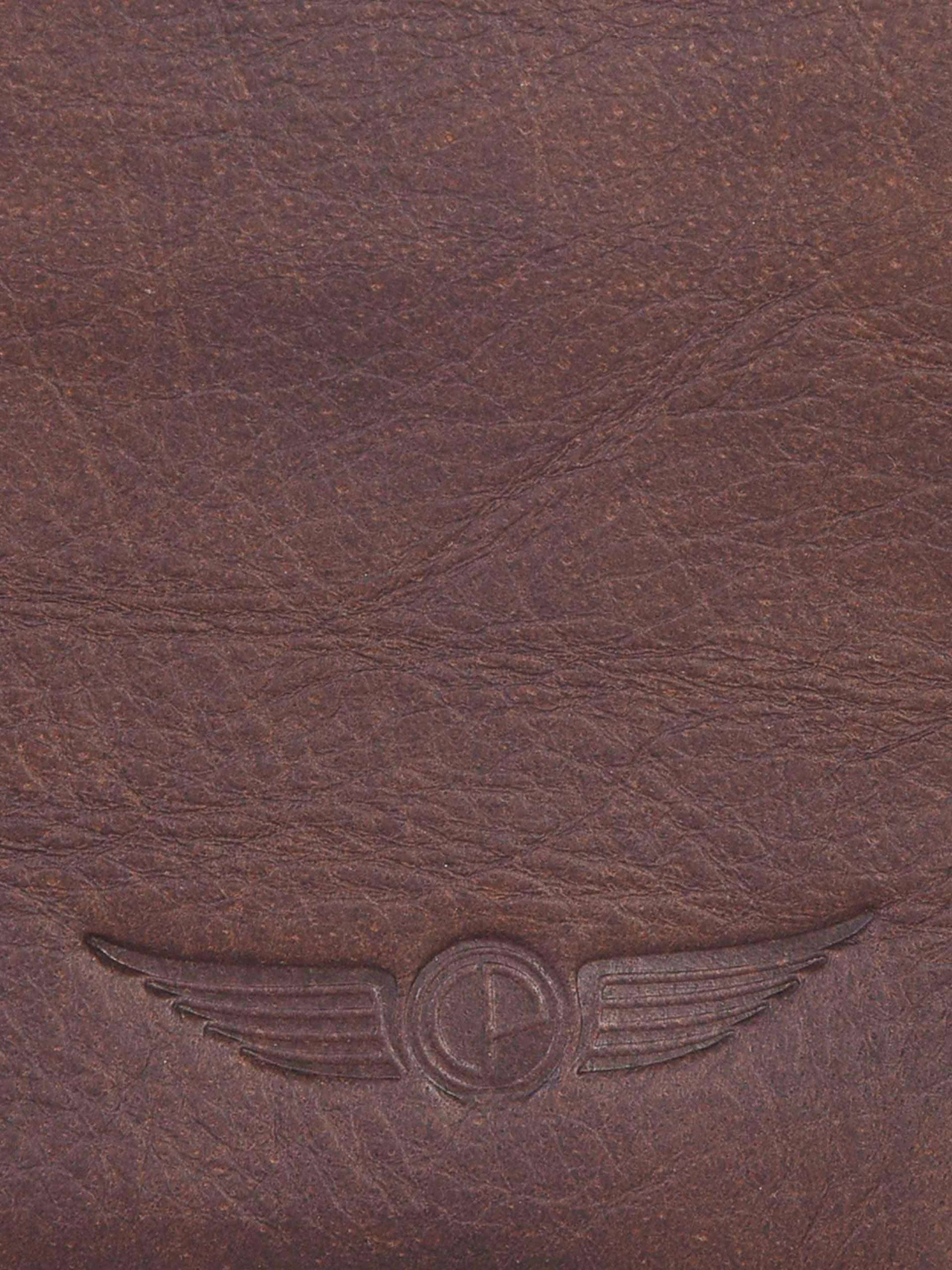 CHRISTOPOLO® Men's Coffee Brown Solid Leather Wallet (CPMW_406_2_IMP_BR) 6