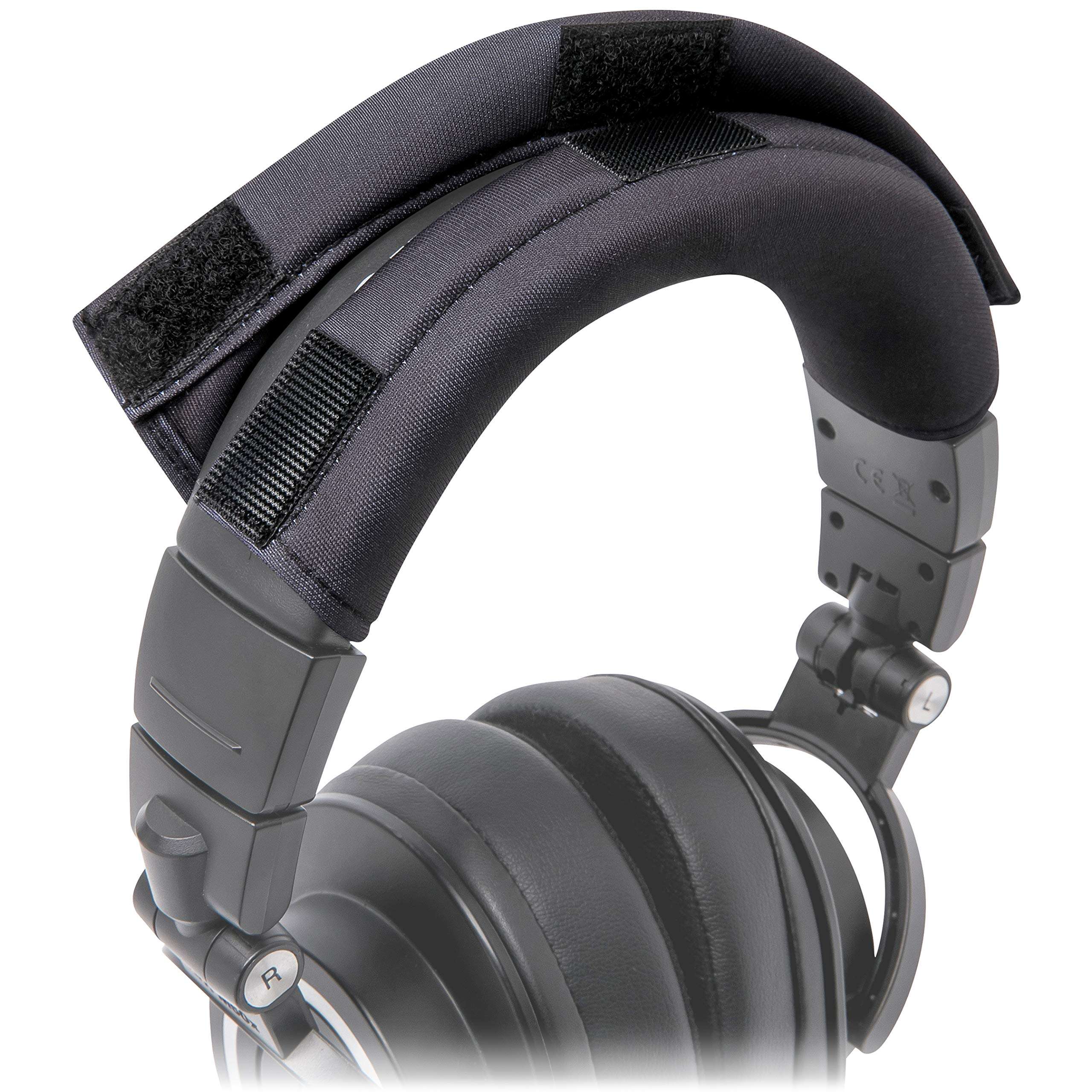 WC BandZ Protective Headphone Headband Cover for Audio Technica ATH M Series Headphones - Machine Washable, No More Flaking Leather - Compatible with M50X / M50XBT / M50 / M40X & More | (Black)