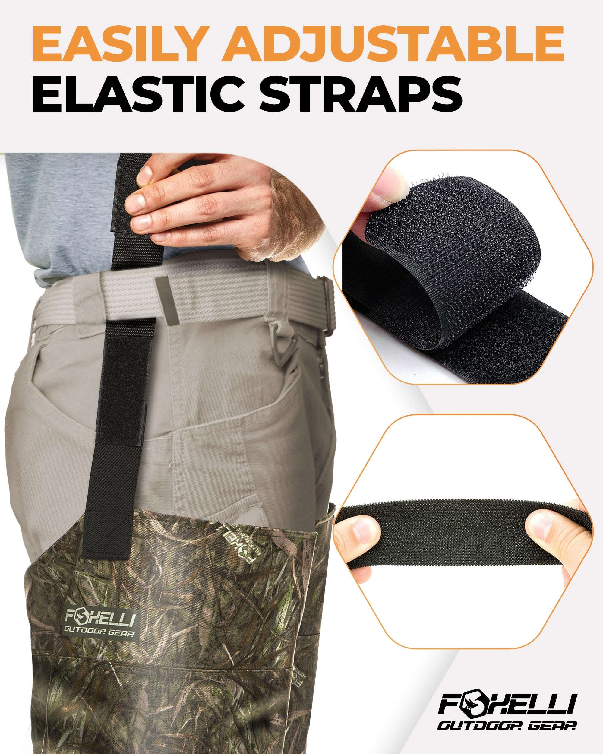 Foxelli Hip Waders – Waterproof Camo Hip Waders for Men & Women with Boots Lightweight Wading Hip Boots for Fishing & Hunting 4