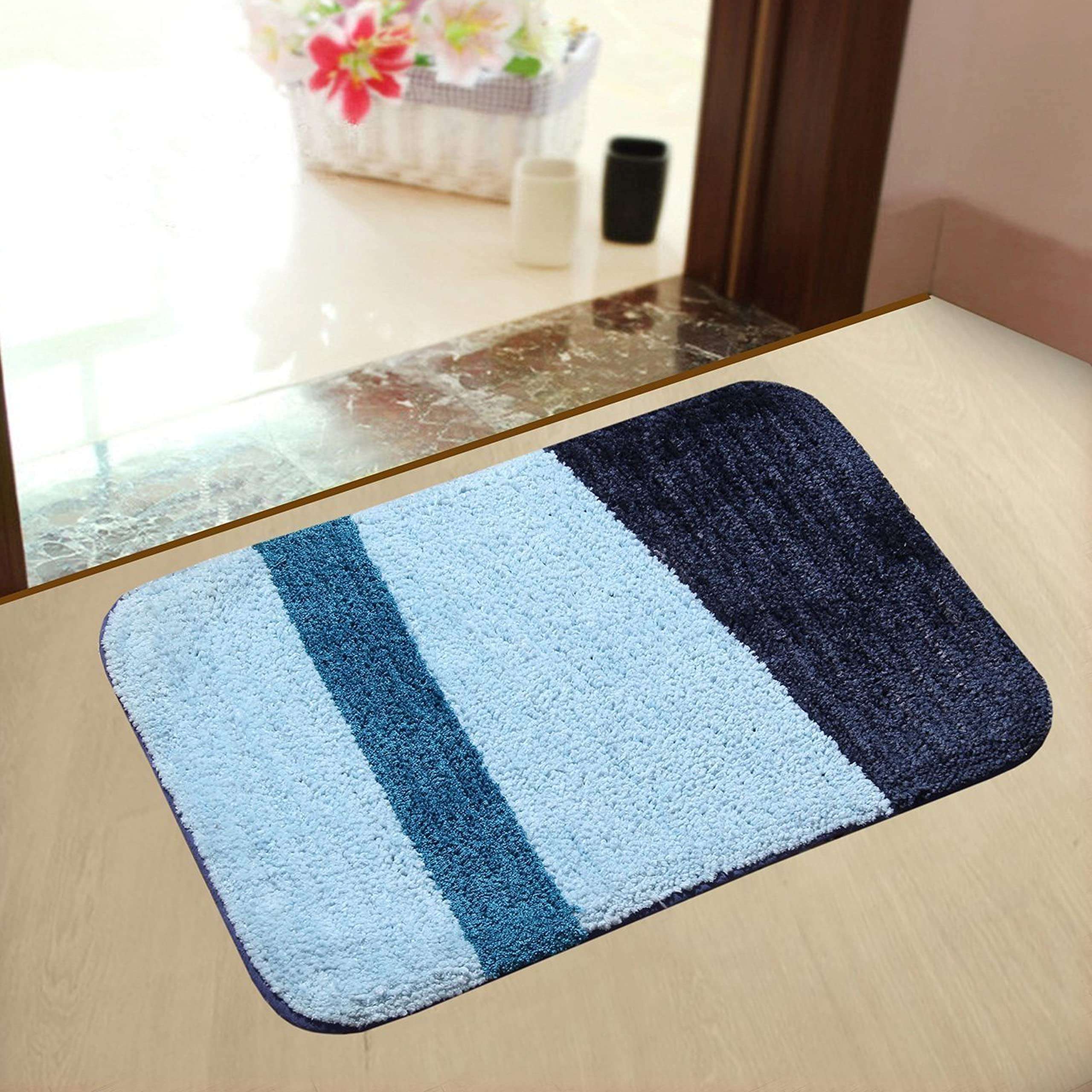 Yellow Weaves™ Microfiber Designer Door mat (Set of 3), Multi Color 5