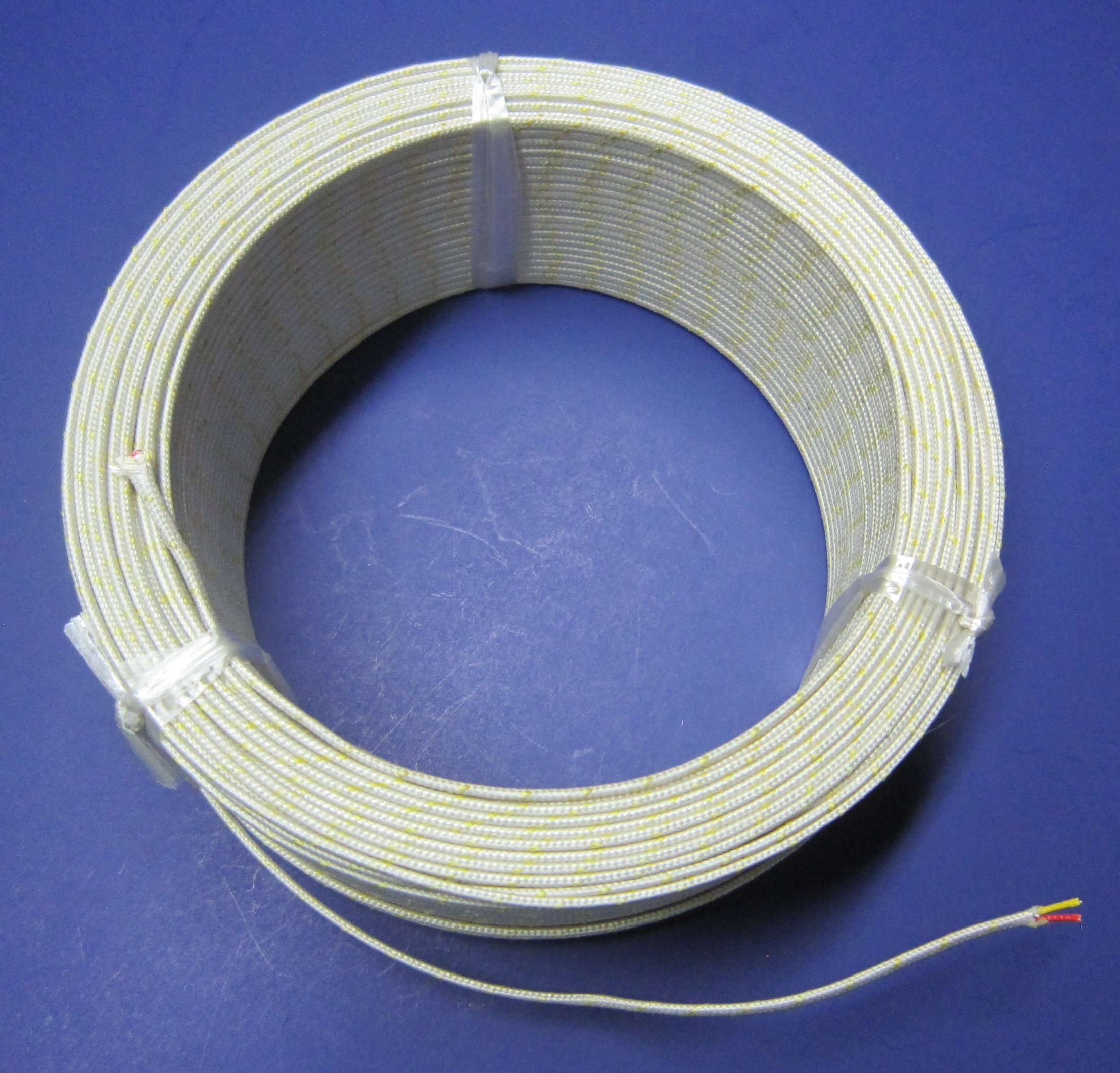 K-Type Thermocouple Wire AWG 24 Solid w. High Temperature Fiberglass Insulation up to 700 Degree C or 1300 F - 10 Yard roll 4
