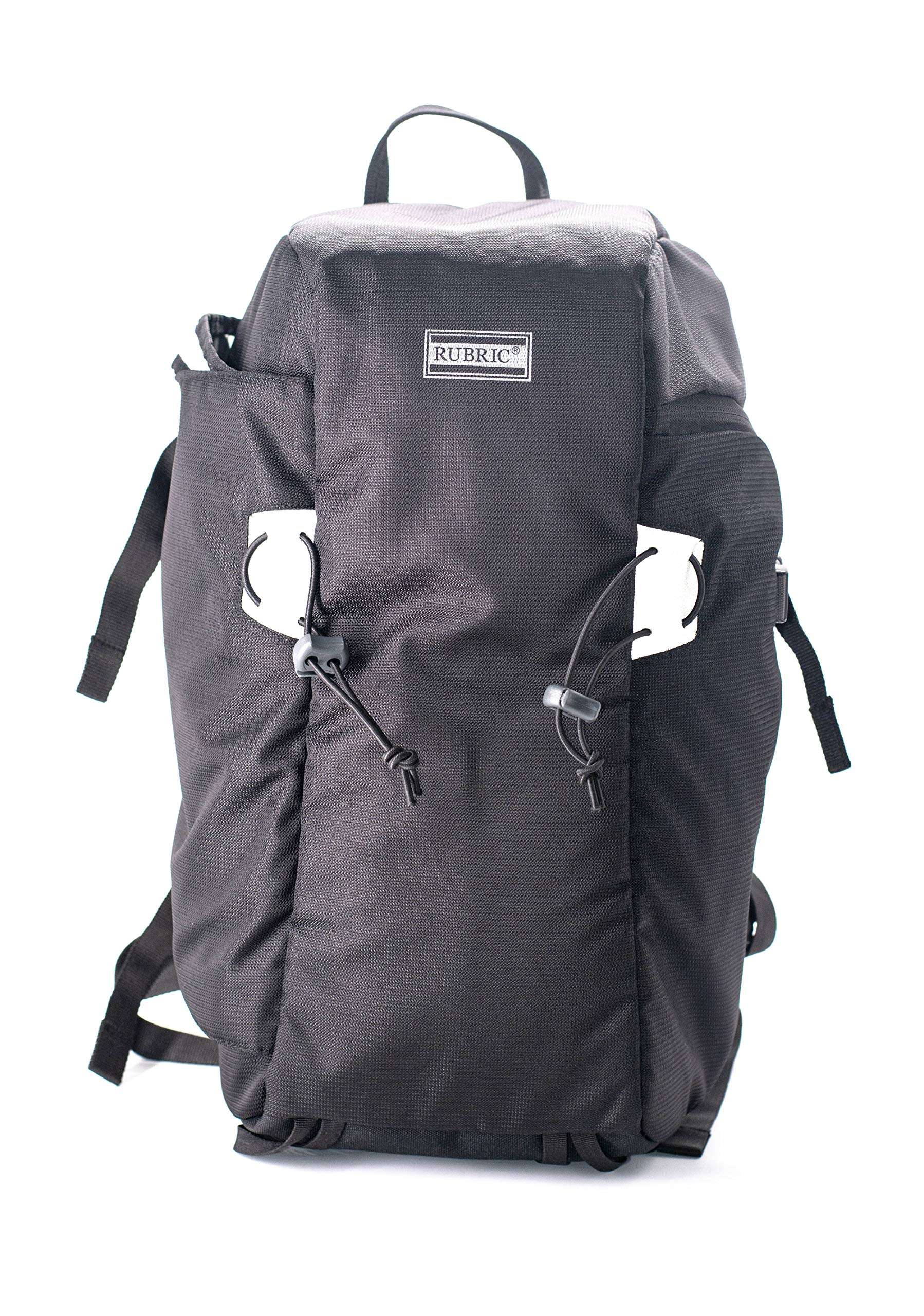 RUBRIC? E5 Backpack Bag for DSLR Camera Canon Sony Nikon, Orange Waterproof Anti Theft Front Open (B5ck, Black)