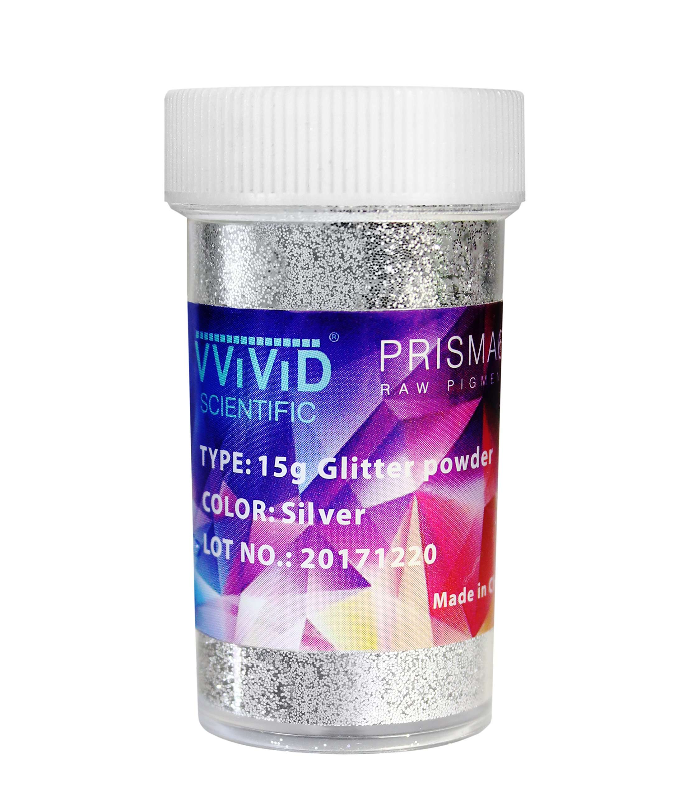 VViViD Prisma65 Raw Silver Metallic Glitter Powder 15g Jar (1 Unit) 2