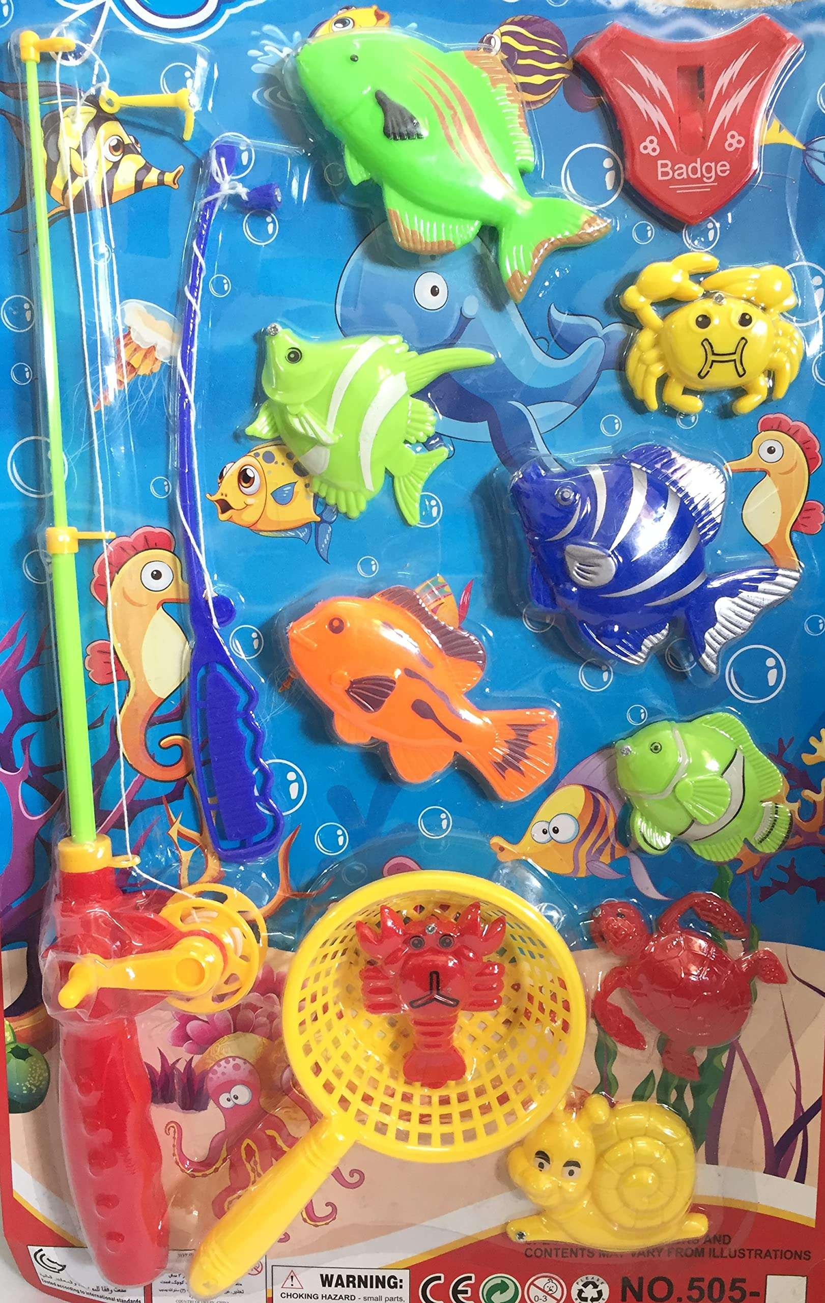 SLYTEK Magnetic Fishing Game Series Toy for Kids with Fishing Net, Fishing Rod & 9 Different Colorful Fishes 4