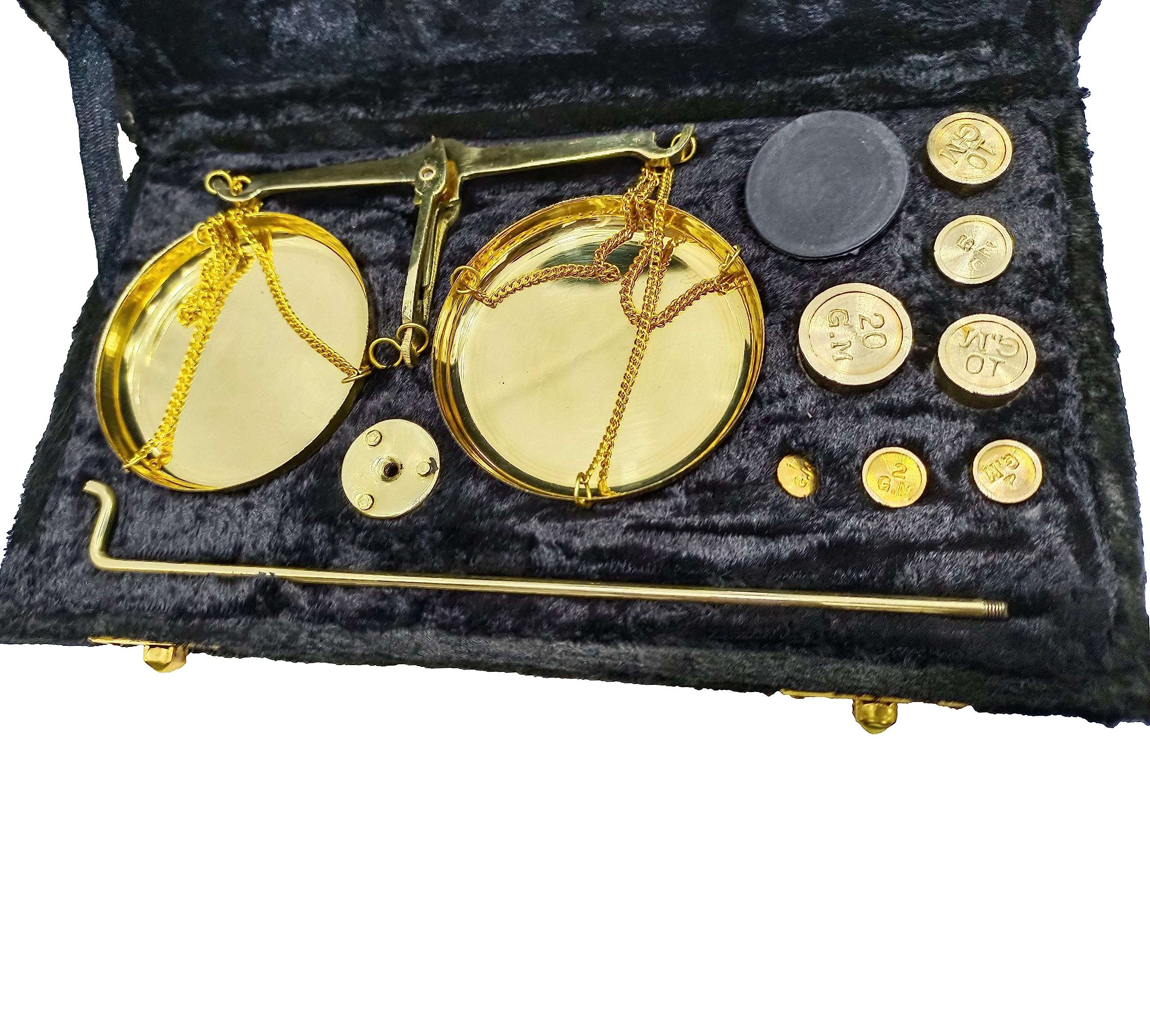 Vintage Old Traditional Goldsmith Weight (Tarazu) showpiece Antique Brass Weighing Scale Balance Justice Law Scale Decoration Collectibles Marine Instrument Home/Office Table Decor 3