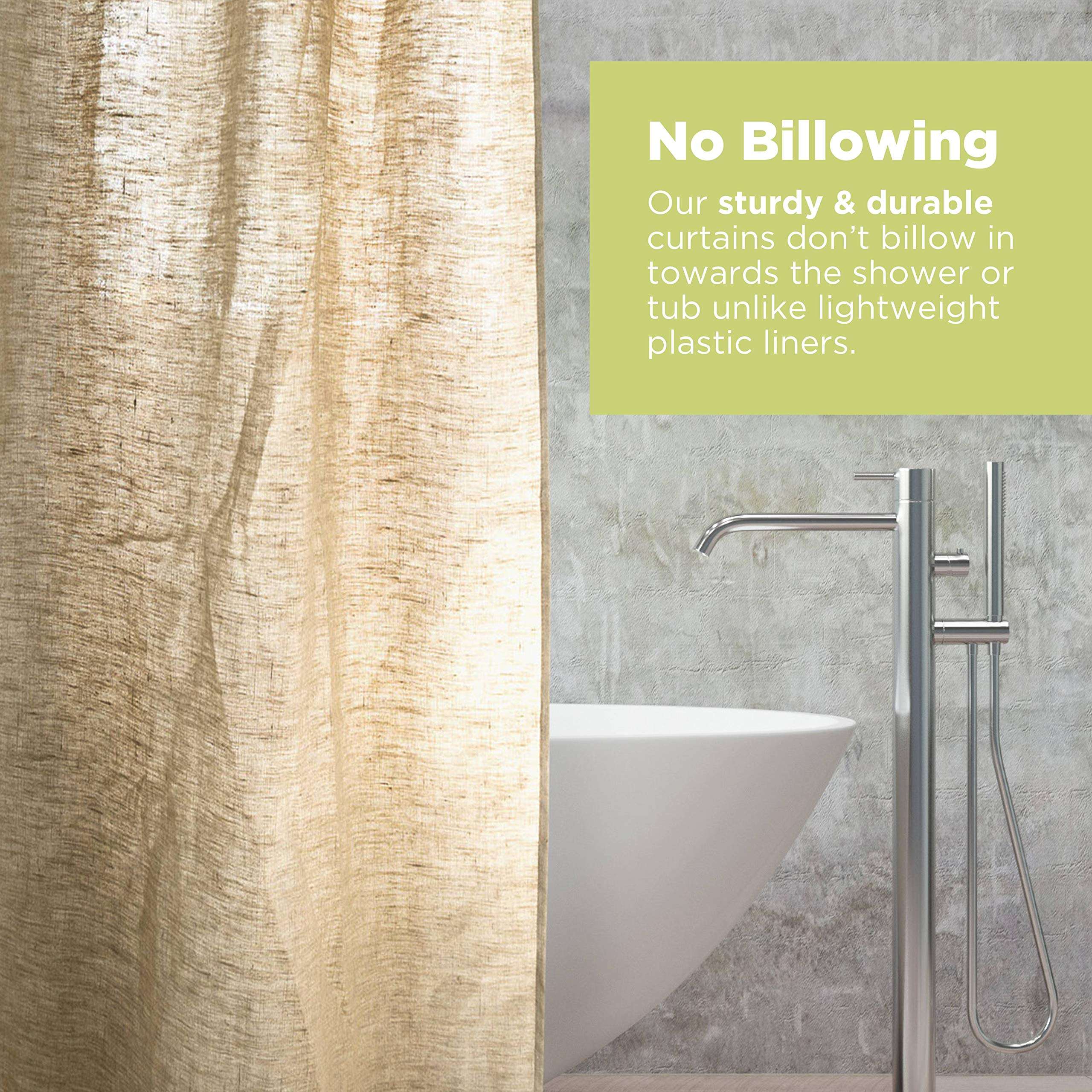 Bean Products Hemp Stall Shower Curtain (Natural), [54" x 74"] | All Natural Materials - Made in USA | Works with Tub, Bath and Stall Showers 4