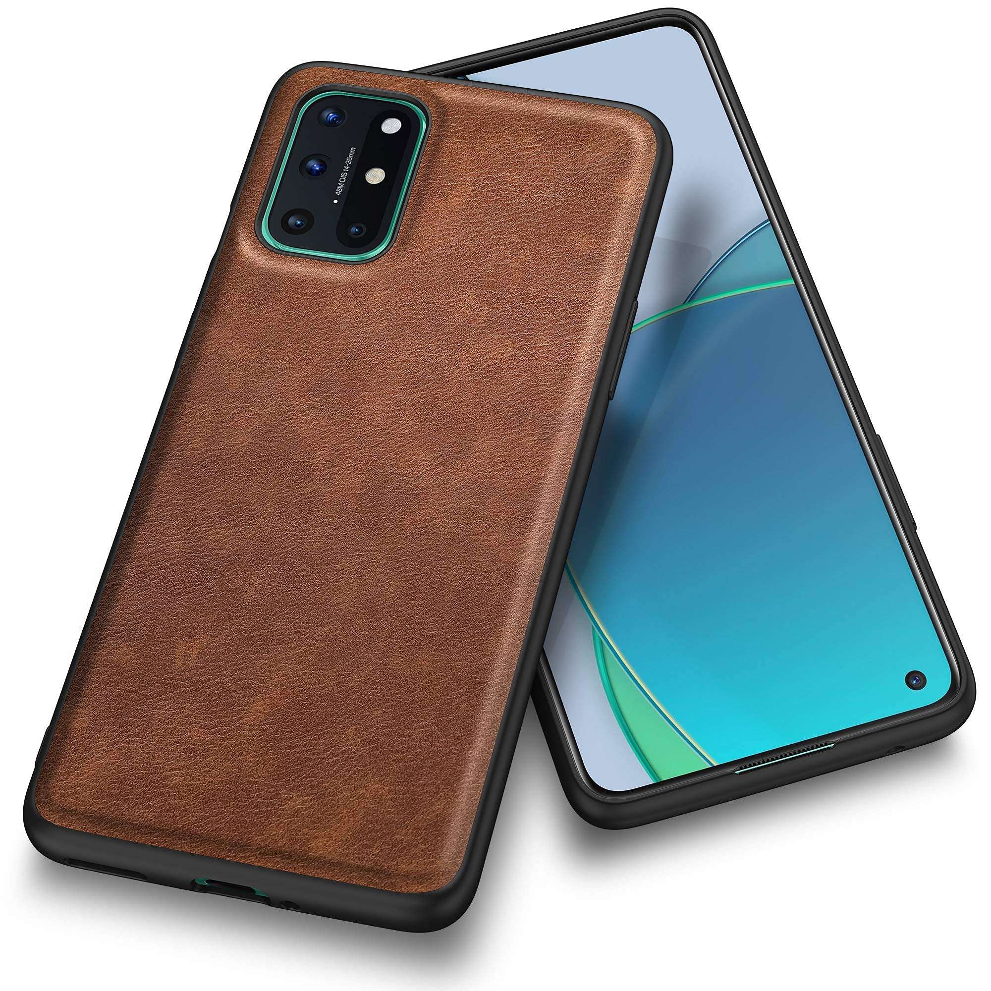 Arkour for OnePlus 8T Case, Premium Ultra-Thin Slim Leather Stylish Elegant Anti-Scratch Shockproof Cover for OnePlus 8T (Brown) 2