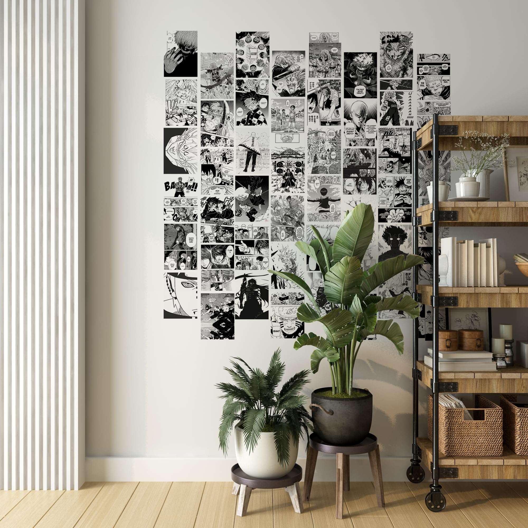 VEENSHI Set of 48 Manga Wall Collage kit | Mix Anime Manga Panels | Anime Room Posters | 300 GSM Thick Posters Sheets | Mix Otaku Poster 3
