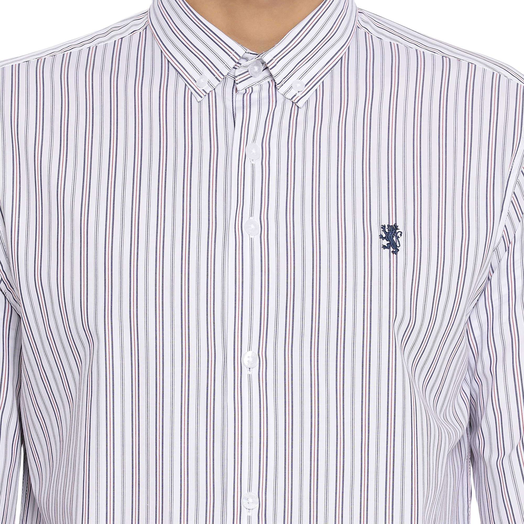 Red Tape Men's Striped Regular Fit Shirt (RFS1014_Dark Navy 2XL) 5