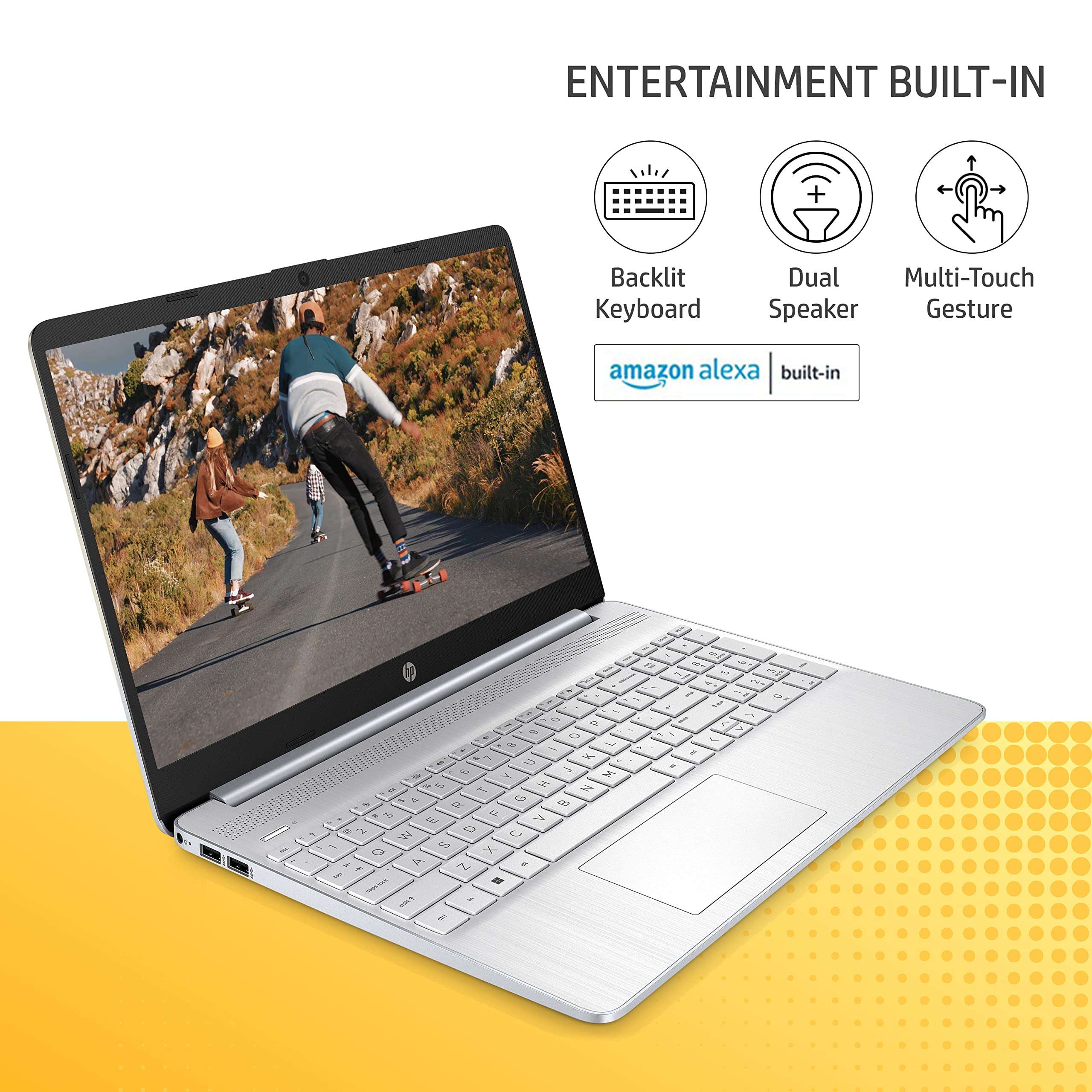 HP 15s, 11th Gen Intel Core i5-1155G7, 15.6 inch(39.6cm) FHD Anti-Glare Laptop & Wireless Mouse 250/2.4 GHz Wireless USB connectivity/12 Months Battery Life/LED Optical Sensor/ 1600 DPI/Black 3