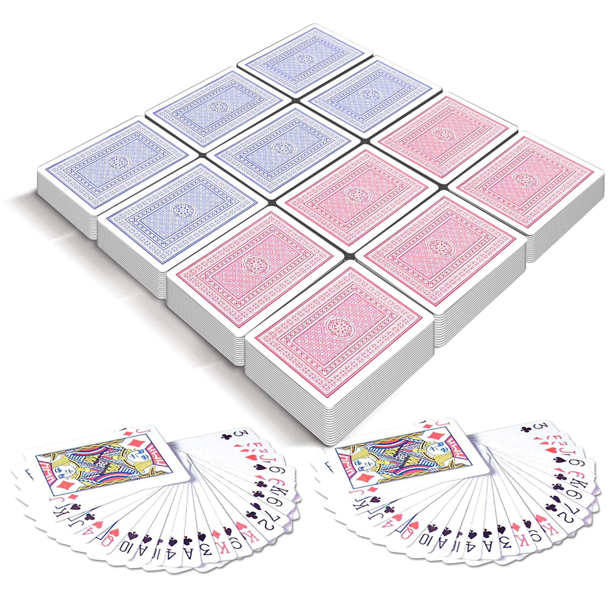 Gamie Red and Blue Decks of Playing Cards - Pack of 12 - Each Pack Includes a Printed Box - Fun Poker Night and Party Favors - Great School and Carnival Prizes for Adults & Kids Ages 3+ 3