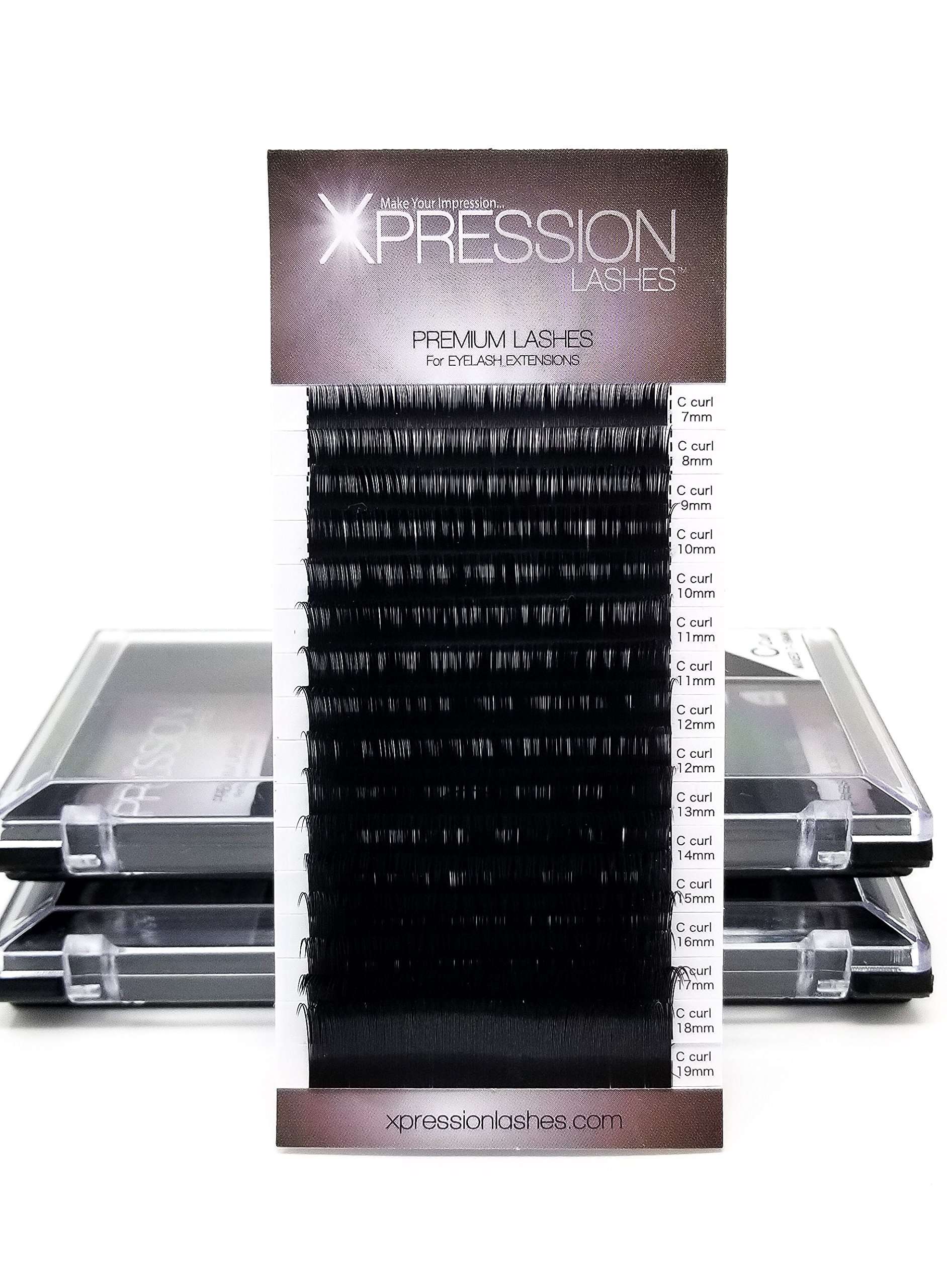 (16mm C 0.07 16 Row) Click for All Sizes | Silk Mink Lashes | 7-19mm Mixed | 8-19mm Separate | C & D Curls | .07 .15 .20 | 7-14mm Mix | 12 & 16 Row | XPRESSION Eyelash Extensions (16mm C 0.07 16 Row) 1