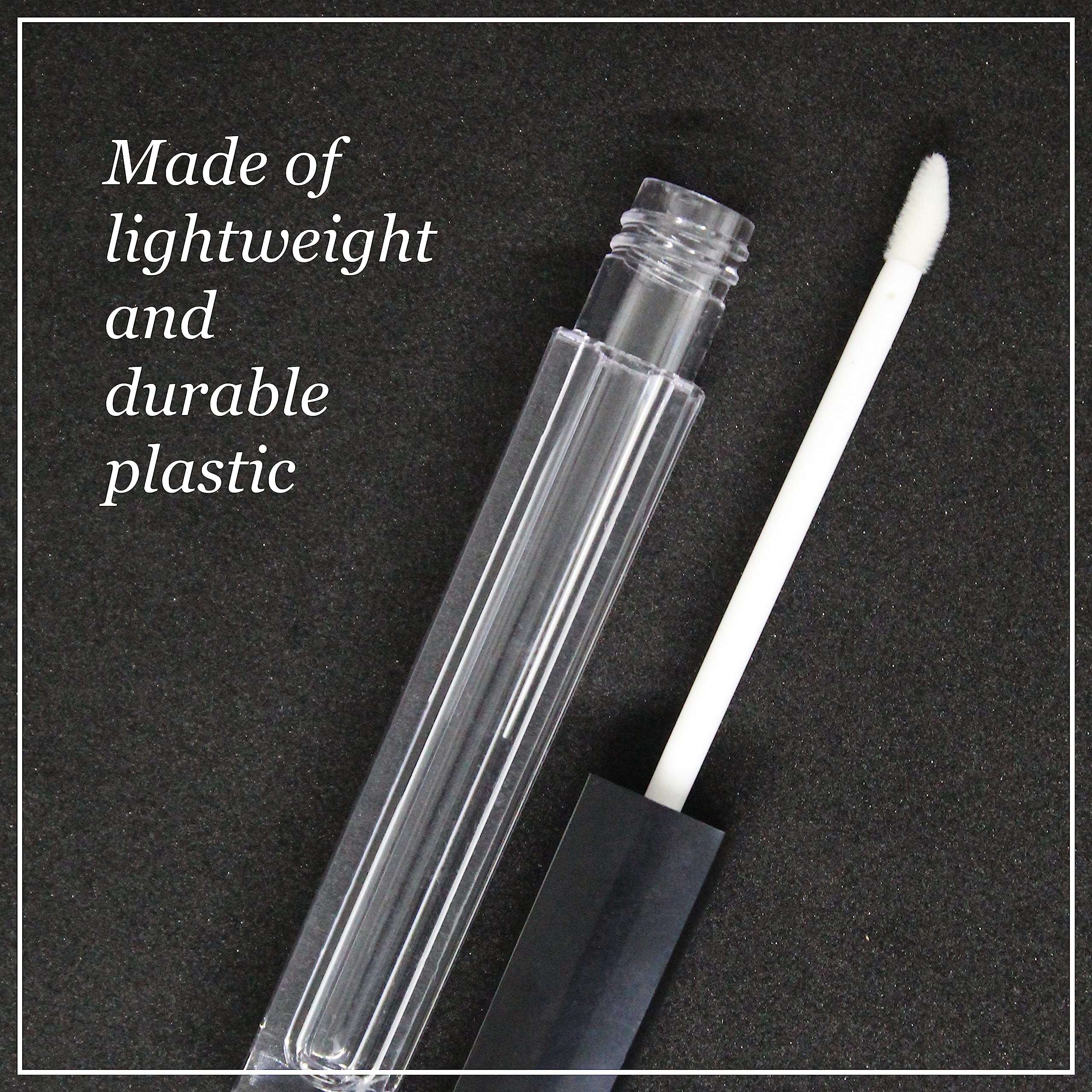 Nsb Herbals 5 ML Square Premium Acrylic Empty Lip Gloss, Lip Care, Cosmetic, Mascara, Liquid Eye Shadow, Transparent Empty Clear Lip Containers Tubes, Refillable Bottle With Plug (Pack of 6) 4