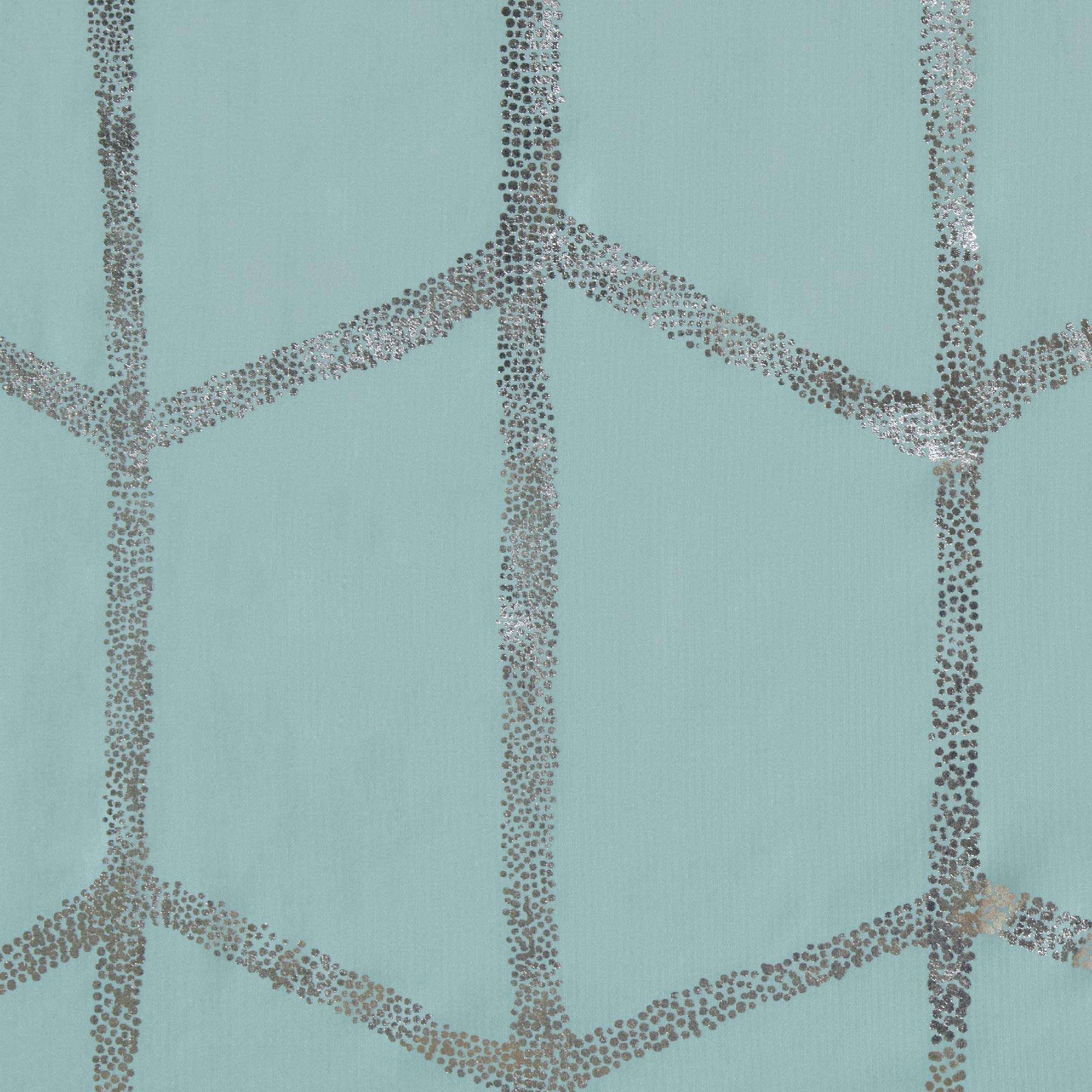 Intelligent Design Raina Shower Curtain Printed Geometric Metallic Machine Washable Modern Home Bathroom Decorations, 72 in x 72 in, Aqua 2