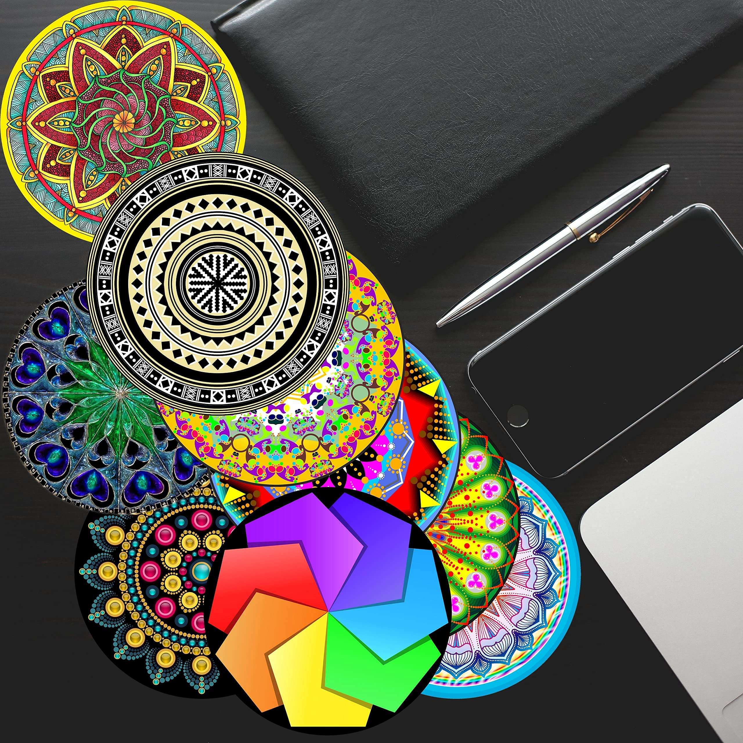 Mouse Pad Pack Mat Mandalas Bulk Mouse Pads Excellent Quality 10 Different Pads Designs Mousepad for Laptop and Desktop 6