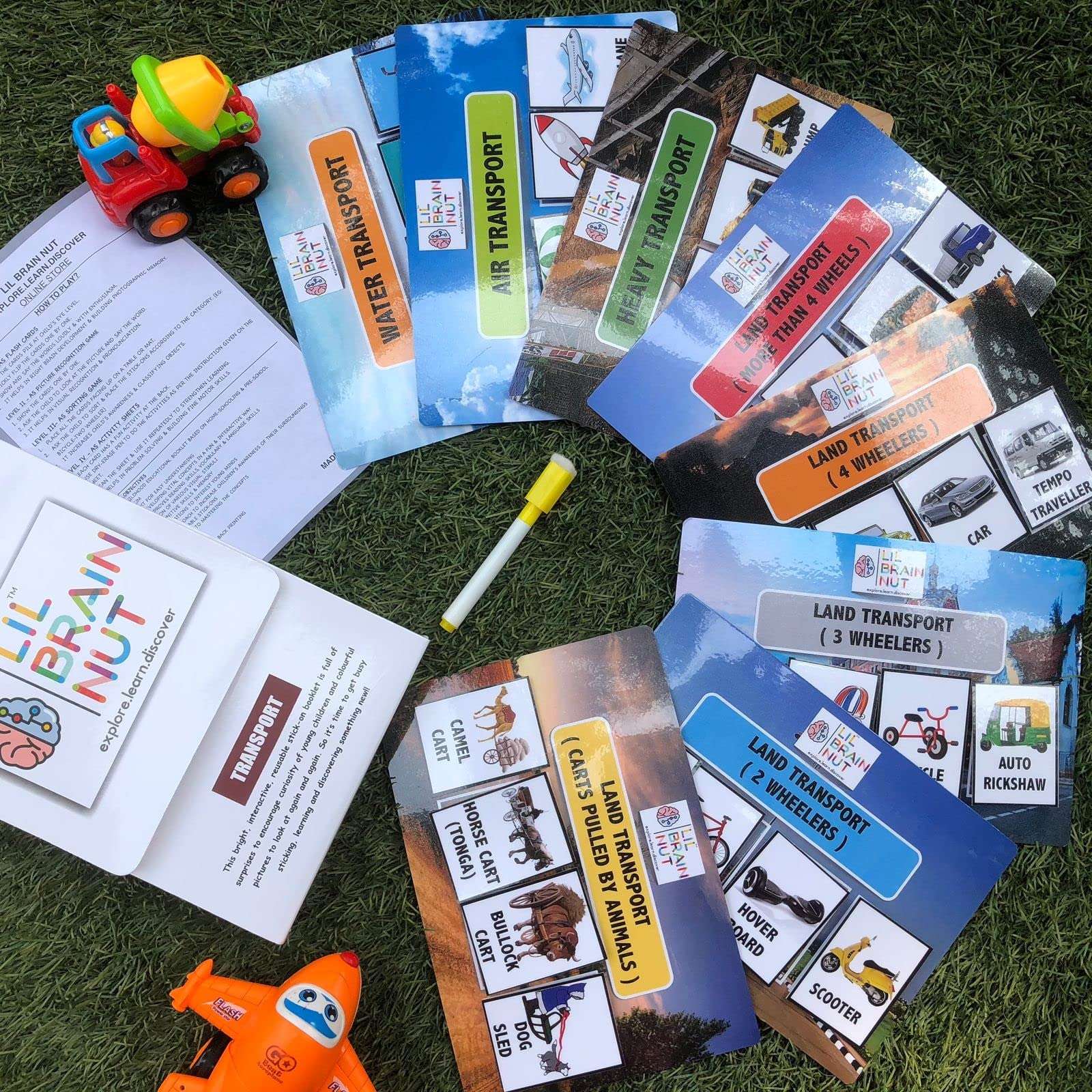 LIL BRAIN NUT Kid's My Transport Book Set Transport, Shapes, Colors, Numbers, 5