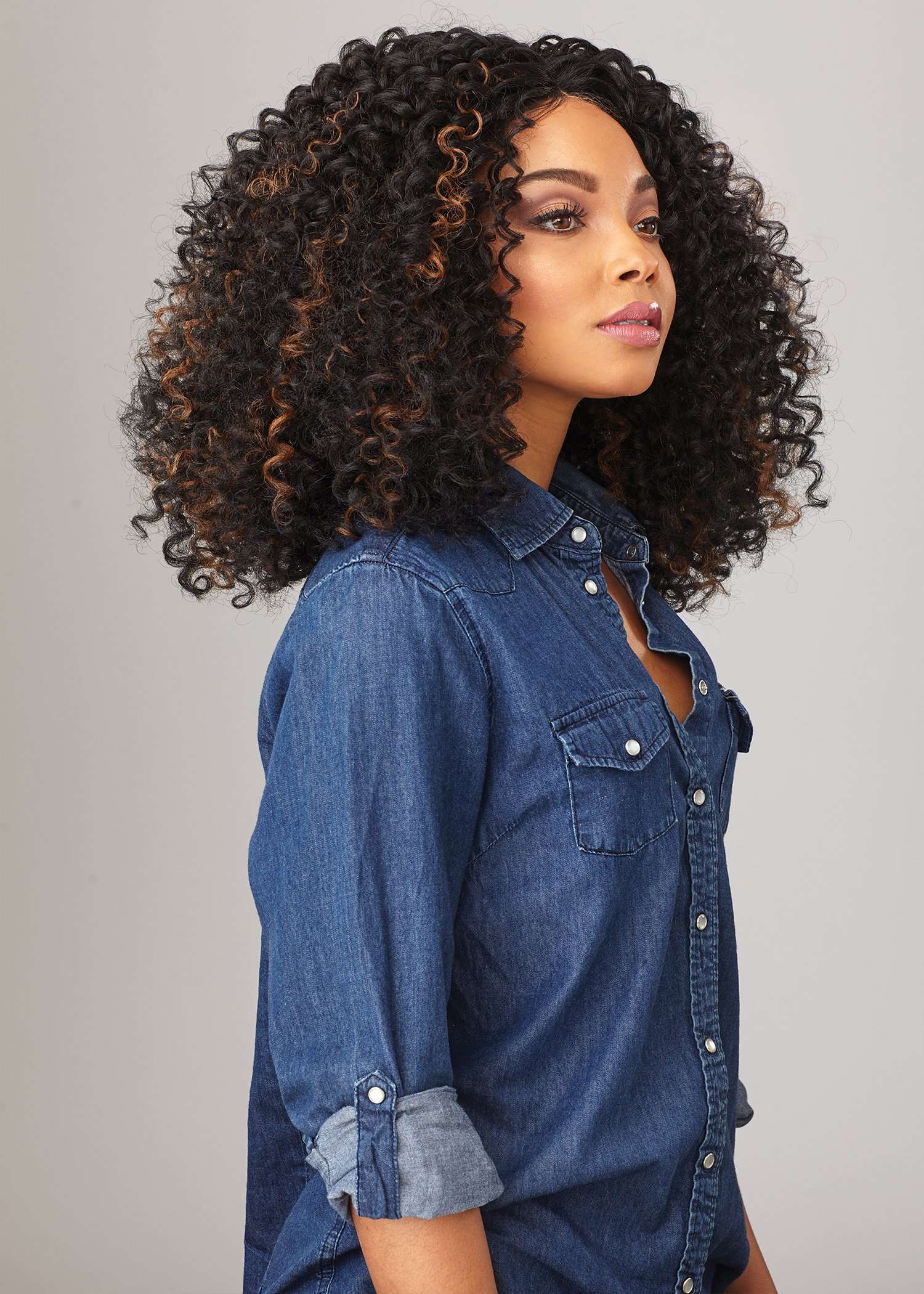 Sensationnel Curls Kinksandco Lace Wig - The Show Stopper Wide Lace Part Wig with Natural Preplucked Hairline for Natural 3C to 4C Hair Textures (2 DARKBROWN) 4