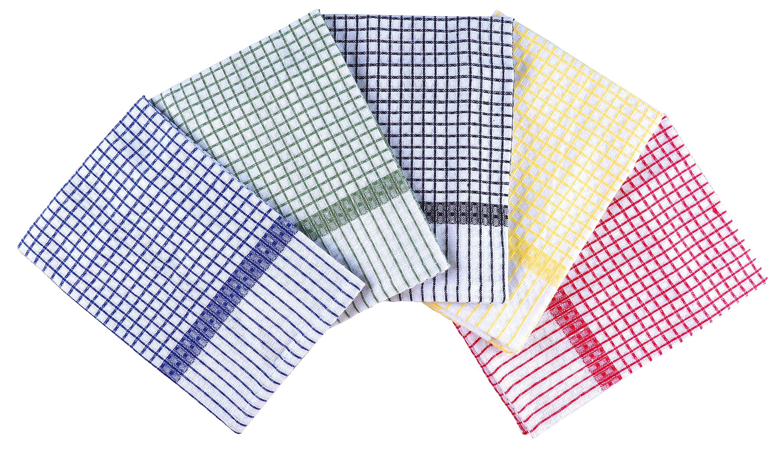 SAMI STUDIOS Kitchen Dish Towels Made with Eco-Friendly Cotton | Highly Absorbent for Cleaning & Quick Drying of Plates & Glasses | X-Large, 40 x 60 CM | Elegant Waffle Checks (Set of 10 Pieces) 6