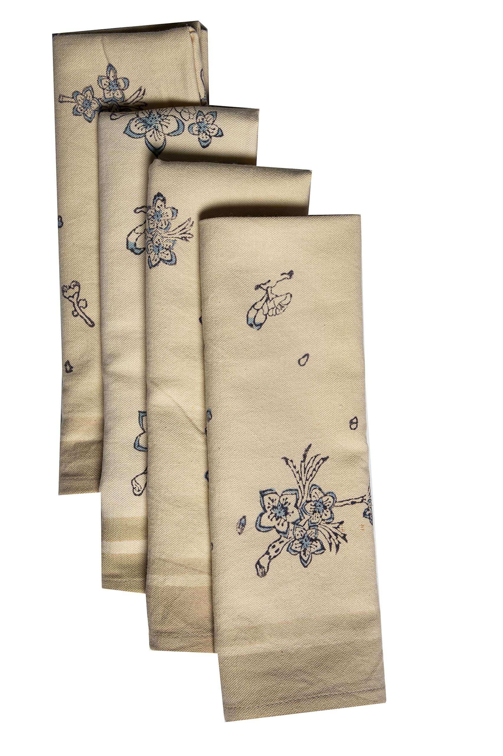 CONTRAST LIVING Pabi Hand Block Printed Kitchen Towel/Dish Towel/Hand Towel Multi Color Set of 3 Pcs 6
