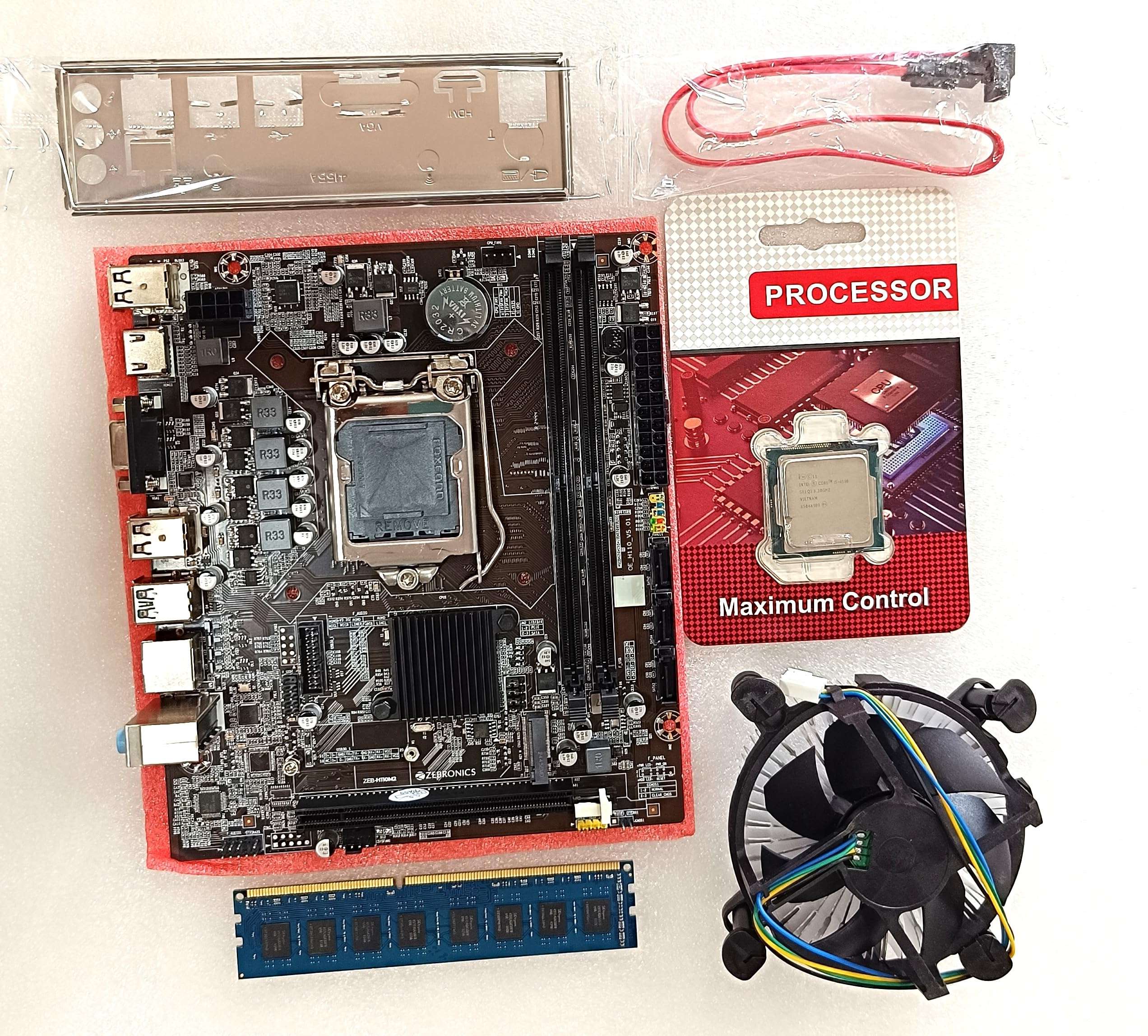 Aarambh-I H110 Desktop Motherboard Kit, i5-6500 Processor, 8GB DDR4 RAM, 256GB NVMe SSD, WiFi+Bluetooth 5.0 1