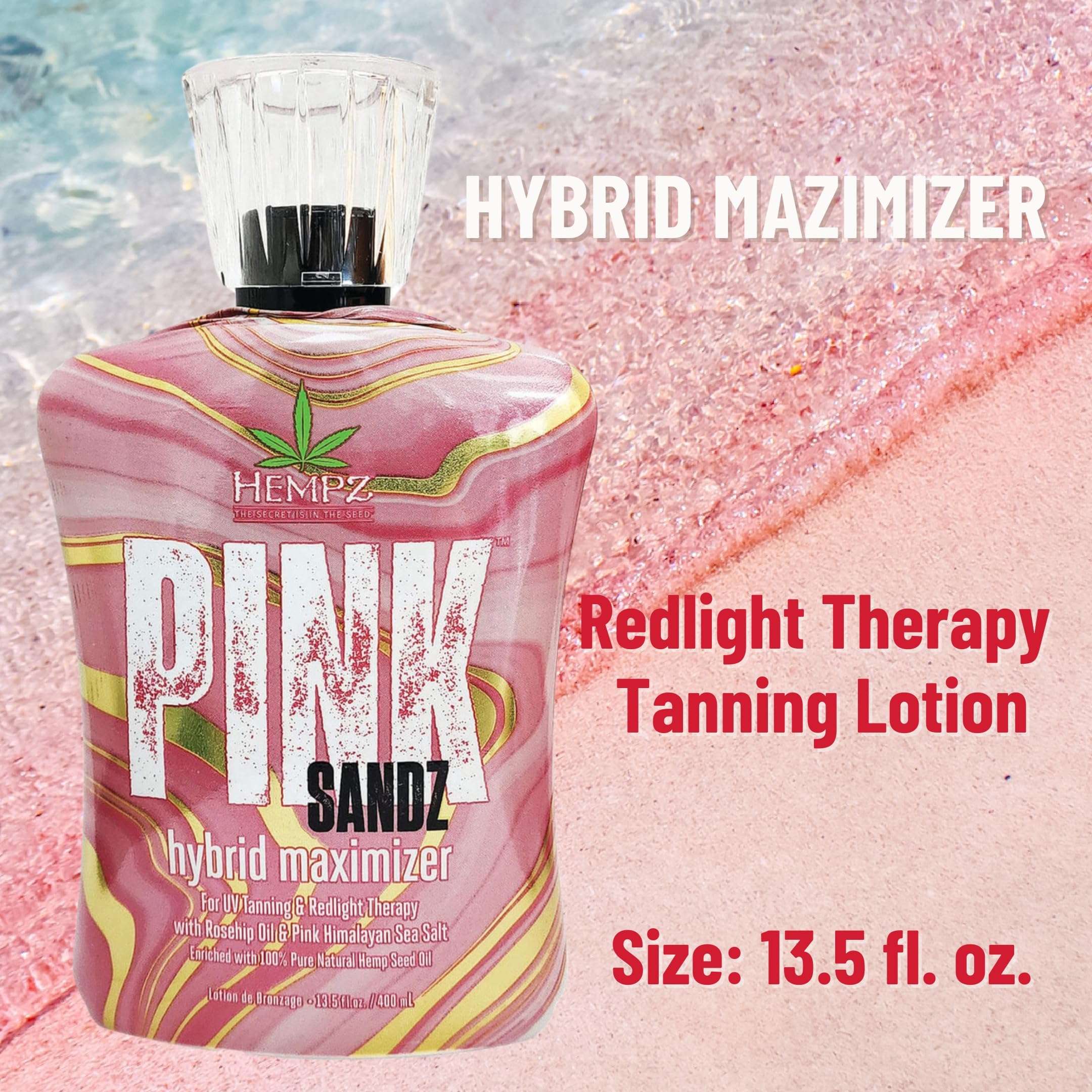 Hempz Pink Sandz Hybrid Maximizer for UV Tanning & Redlight Therapy 13.5oz 4