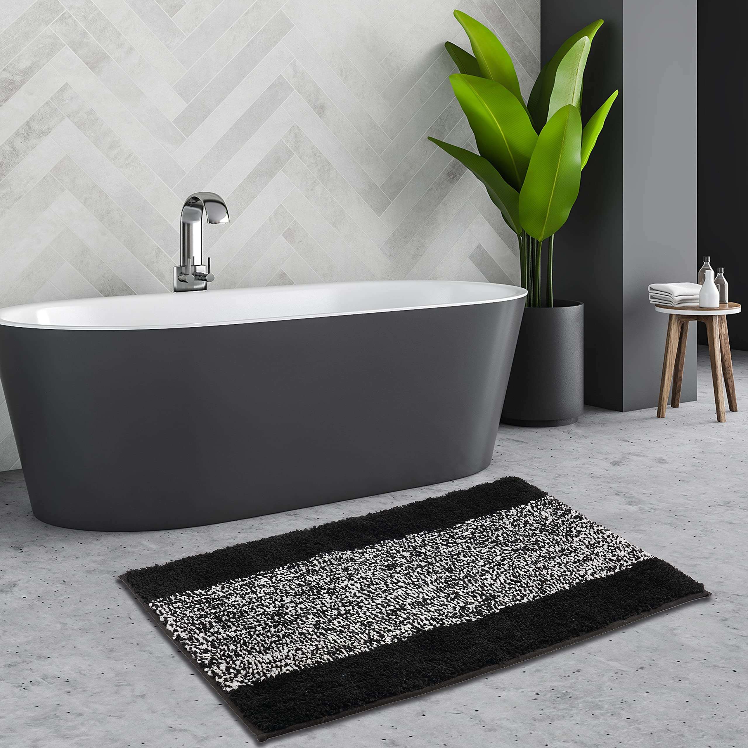 Lykke Decor Anti-Slip Bath Mat Microfiber Soft, Size 50 x 75 cm - Bathroom Rugs - Suitable for Kitchen, Bedroom and Bathroom, Dry Fast Water Absorbent & Machine-Washable - Set of 1 1