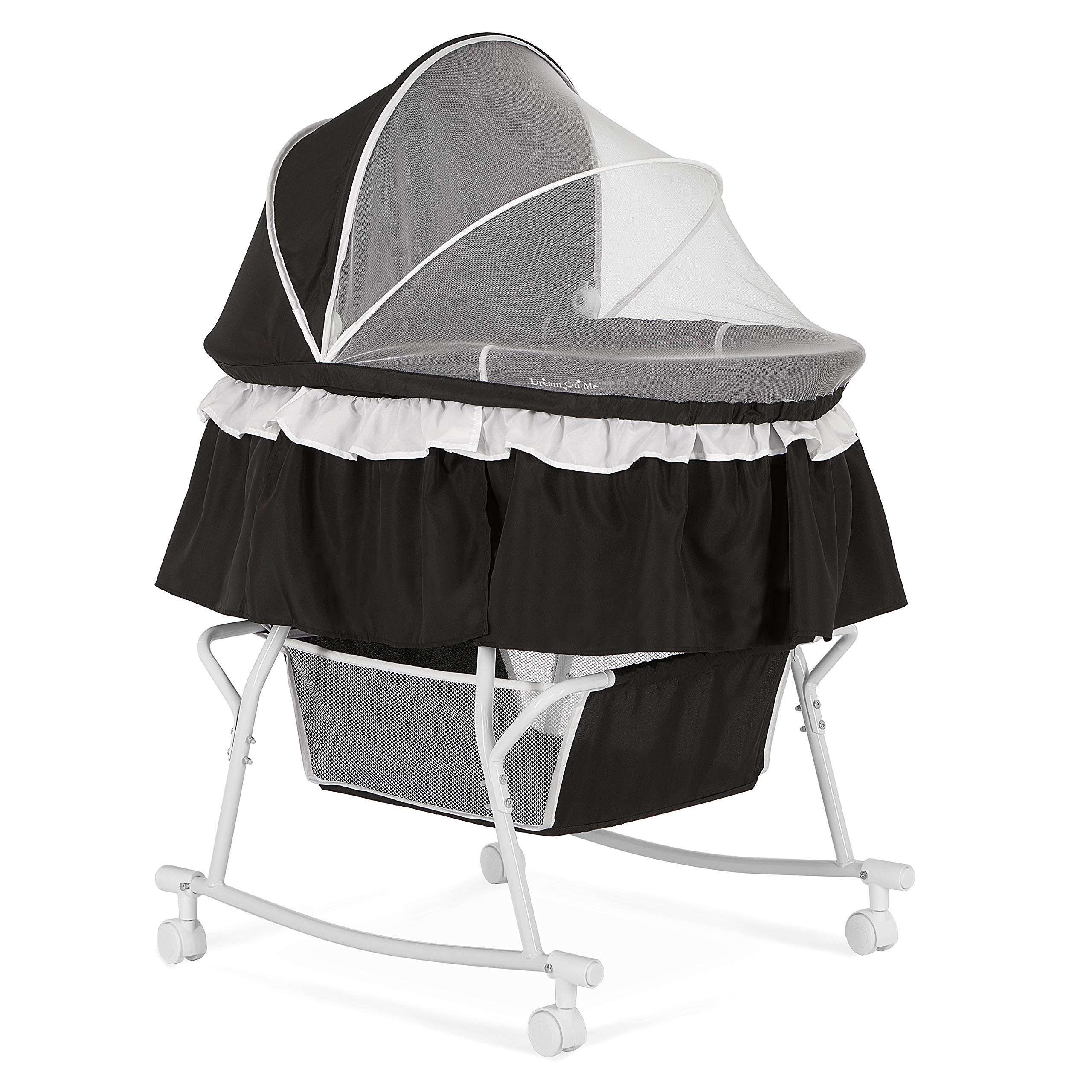 Dream On Me Lacy, Portable 2-in-1 Bassinet & Cradle, Black 1