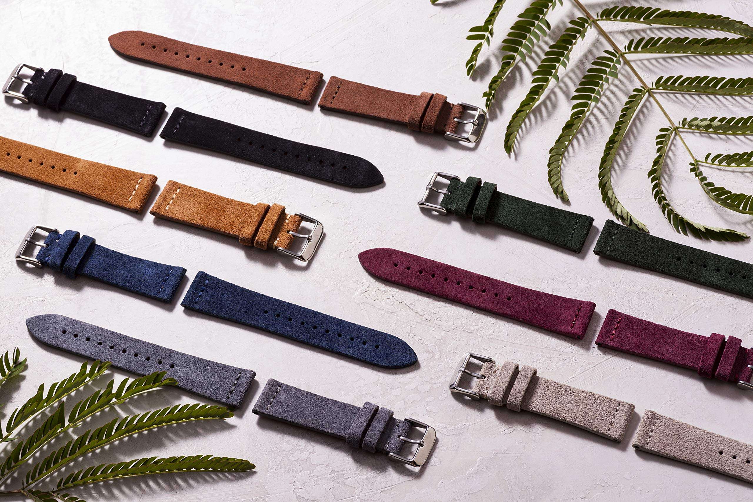 Benchmark Basics Slate Grey 20mm Suede Watch Strap - Vintage Leather Watch Band for Men & Women - Compatible with Regular & Smart Watches 4