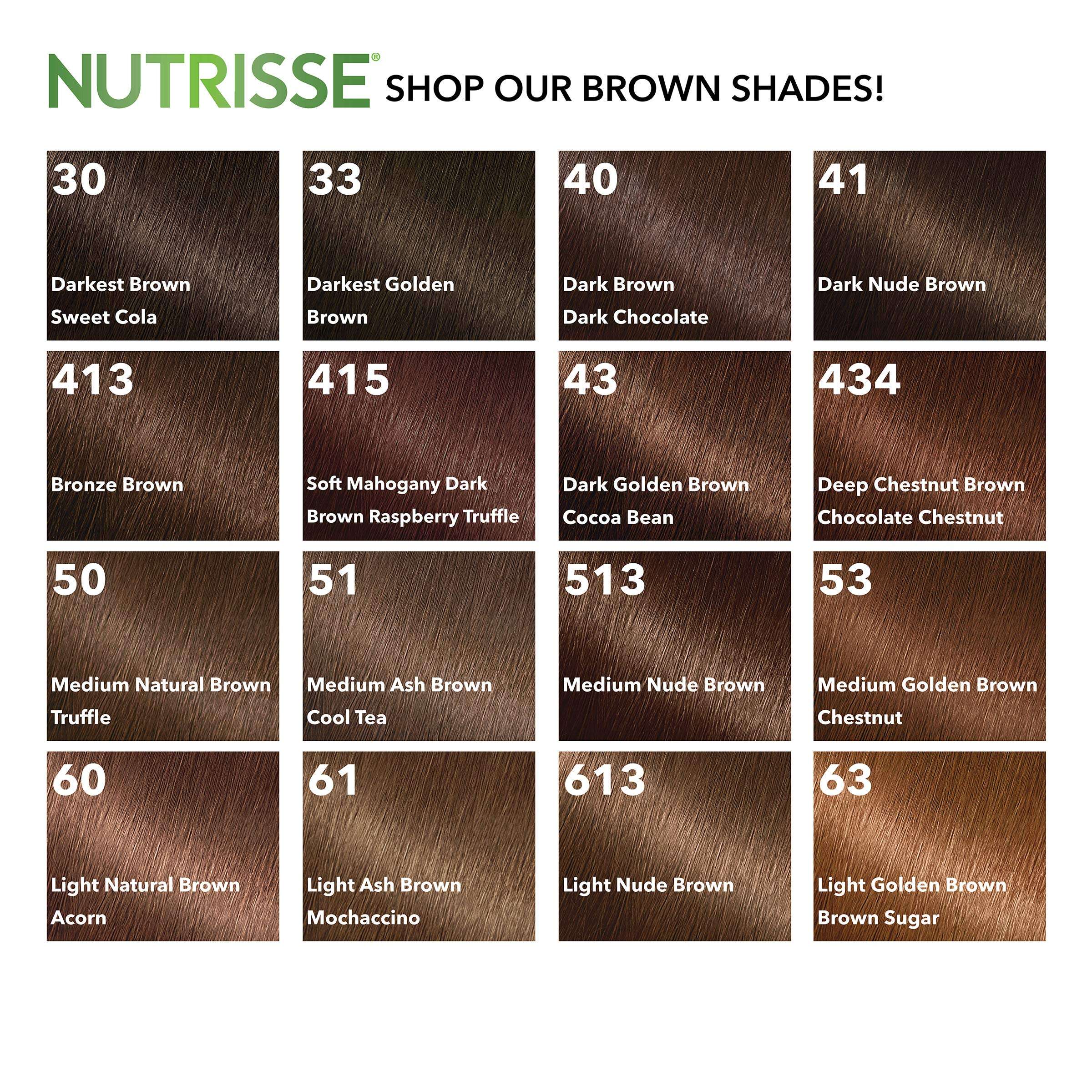 Garnier Nutrisse Nourishing Hair Color Creme, 50 Medium Natural Brown (Truffle) (Packaging May Vary) (Pack of 3) 5