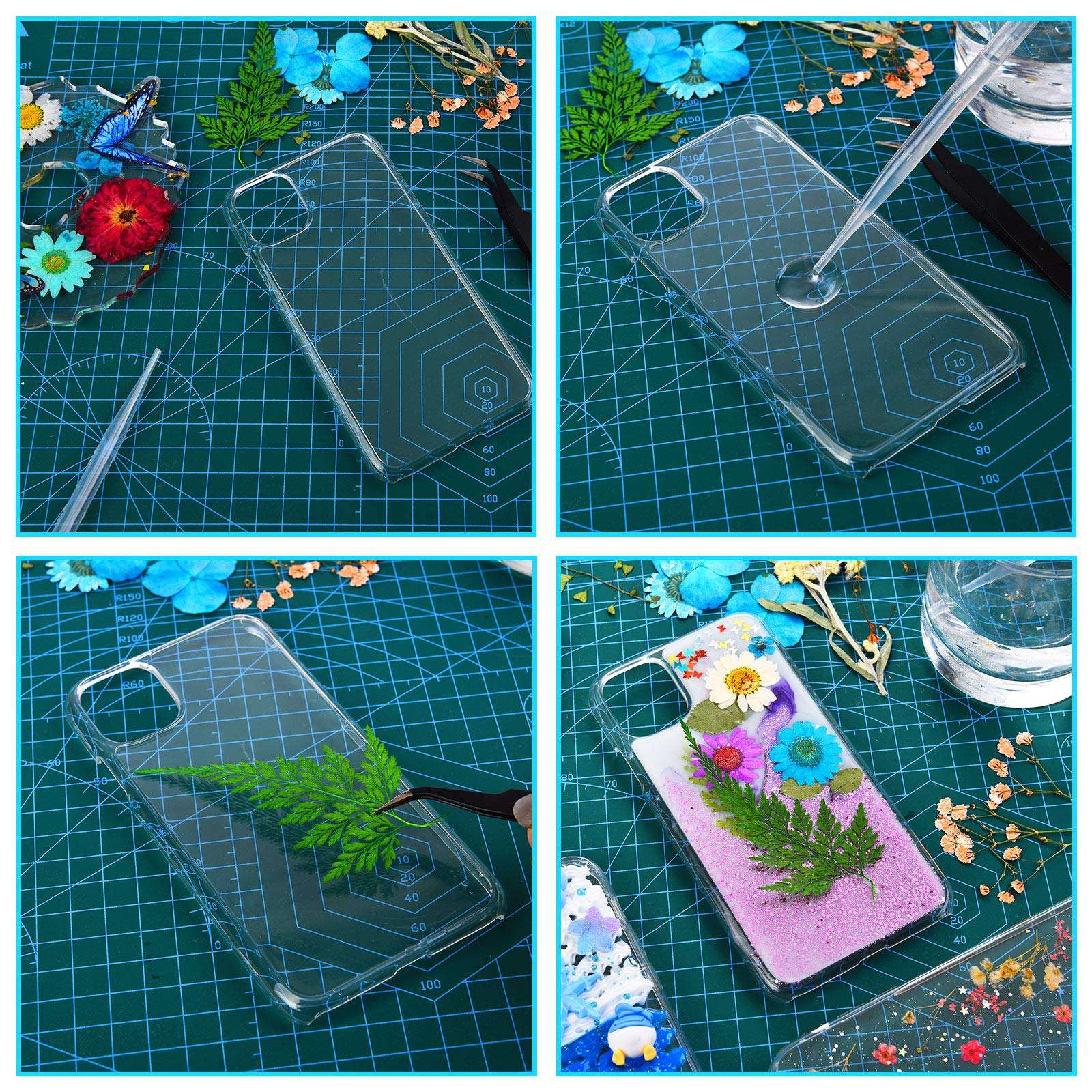 6 Pieces Epoxy Resin DIY Mobile Phone Cases Sublimation Blanks Phone Case Covers 3 Piece Hard Shells 3 Pieces Soft Shells Compatible with iPhone 11 4