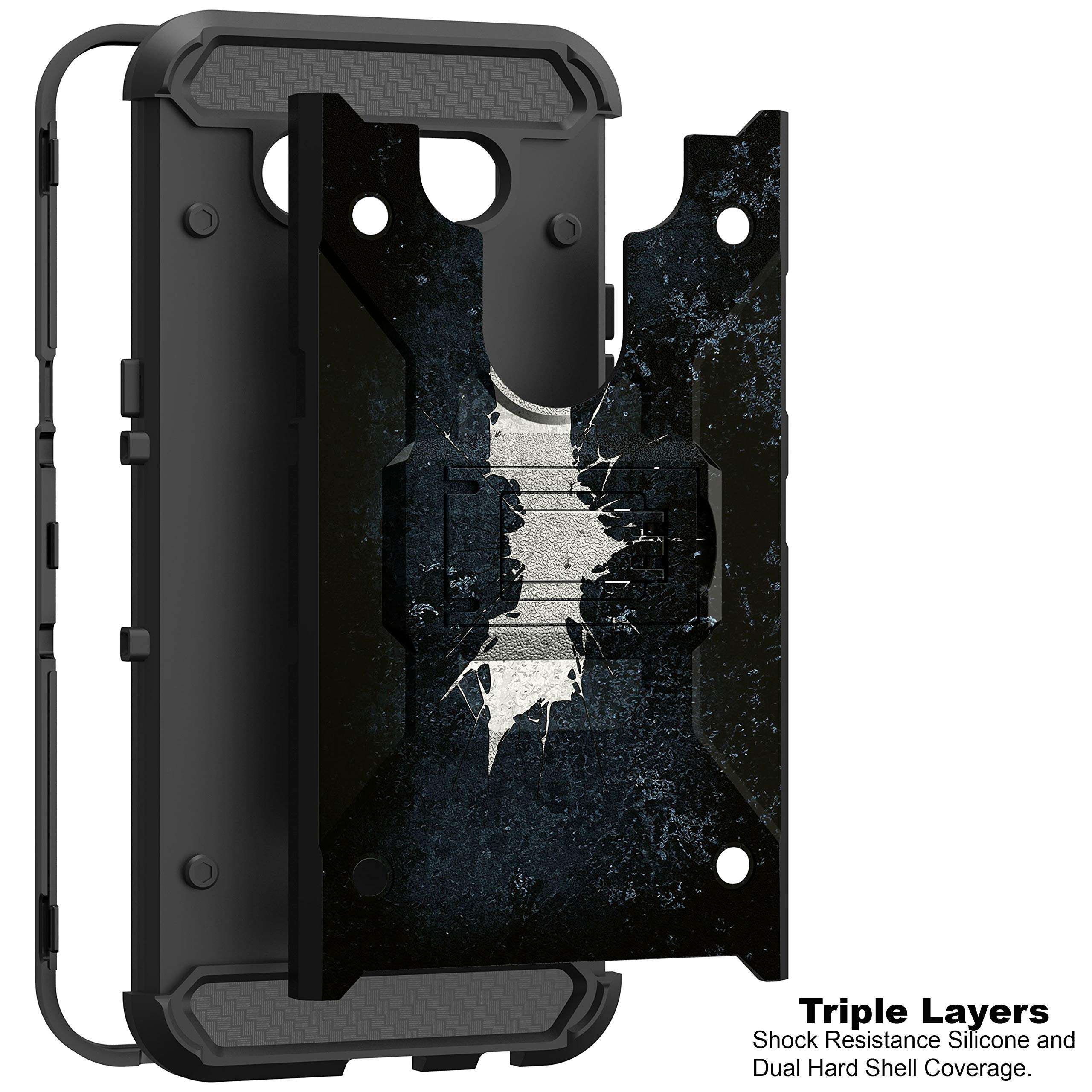TurtleArmor | Compatible with LG K51 Case | LG Q51 Case | LG Reflect Case [Armor Pro] Full Body Protection Armor Hybrid Kickstand Rugged Cover Holster Belt Clip Case - Bat Signal 5