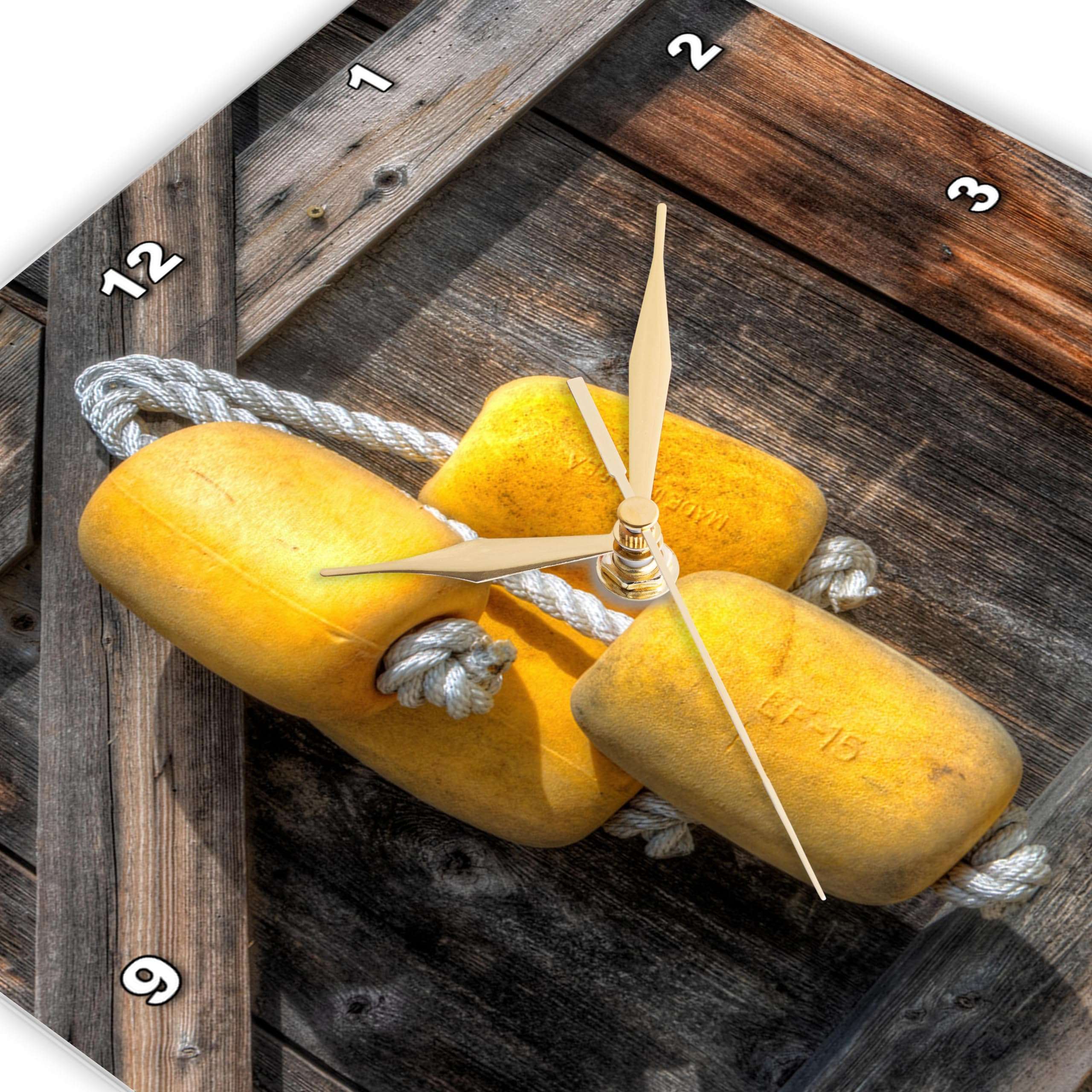 3dRose Wall Clock Silent - 13 inch - Fishing Floats - Photography - Landscapes 3