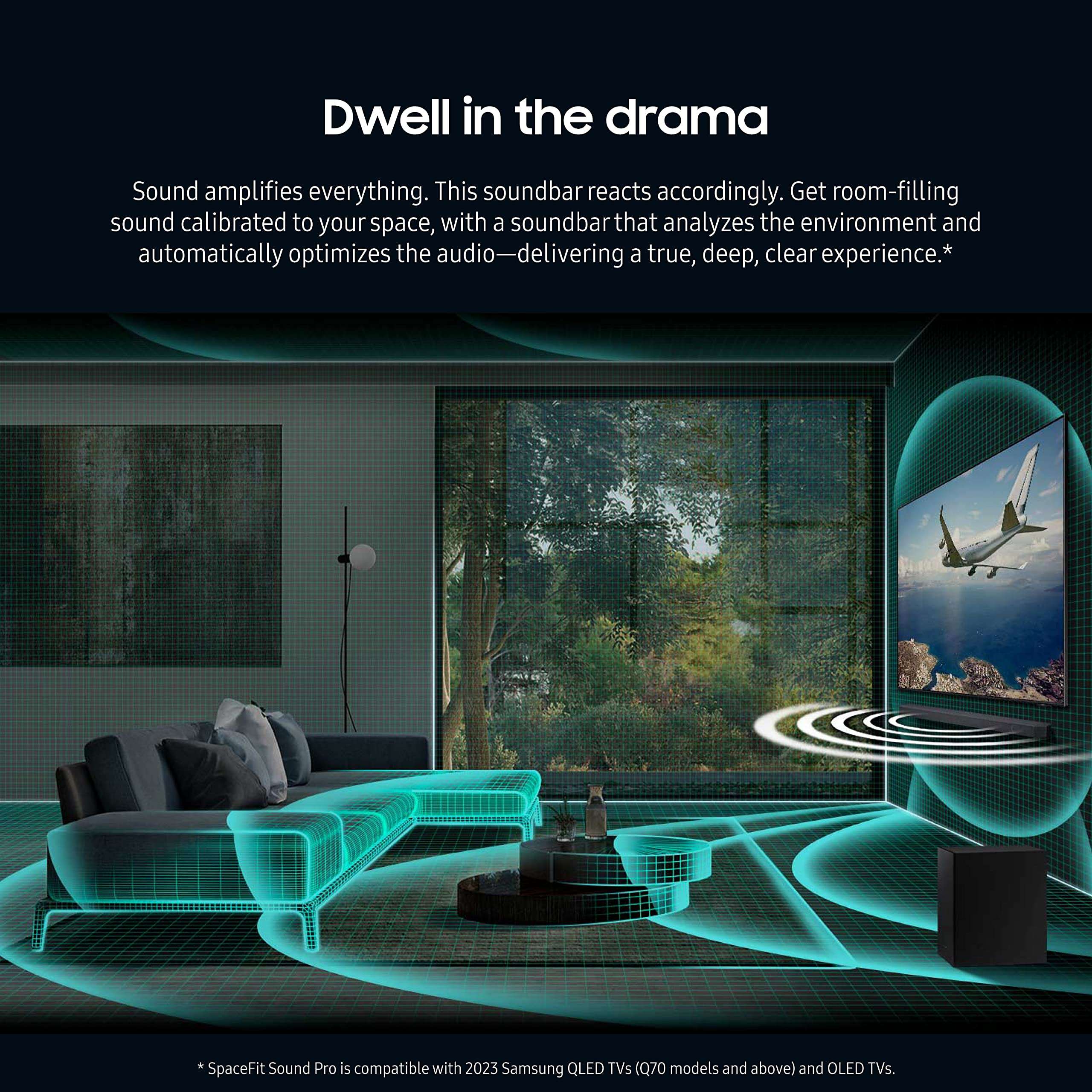 SAMSUNG HW-Q700C 3.1.2ch Soundbar w/Wireless Dolby Audio, Q-Symphony, SpaceFit Sound Pro, Adaptive Sound, Game Mode Pro, Airplay 2, Tap Sound, Chromecast and Alexa Built-in 5