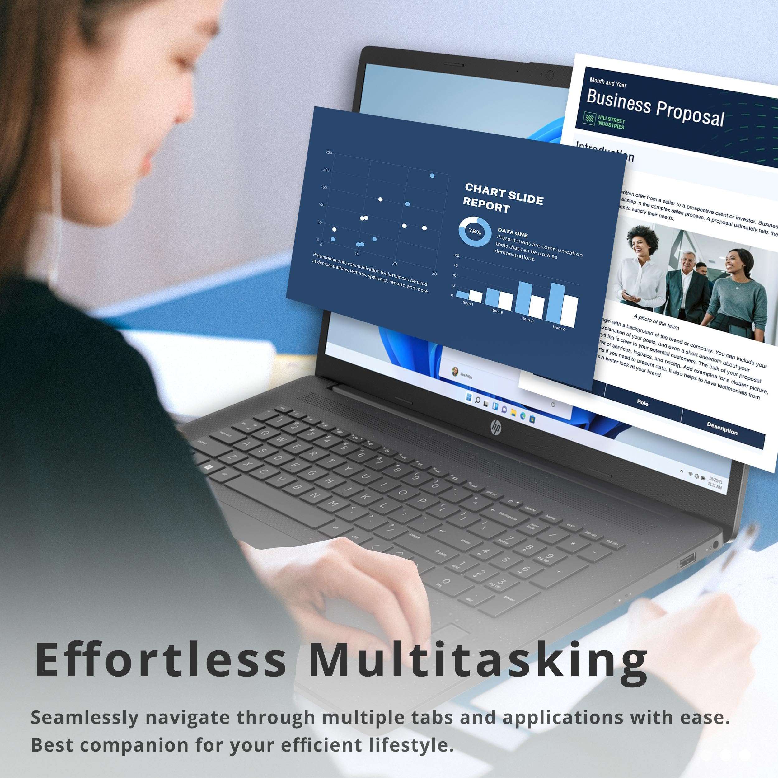 HP 17.3" HD+ Business Laptop, AMD Ryzen 5 5625U Processor, 16GB RAM, 512GB PCIe SSD, Fingerprint Reader, 720p HD Camera, Wi-Fi, HDMI, Win 11 Pro, Black, 32GB Hotface USB Card 5