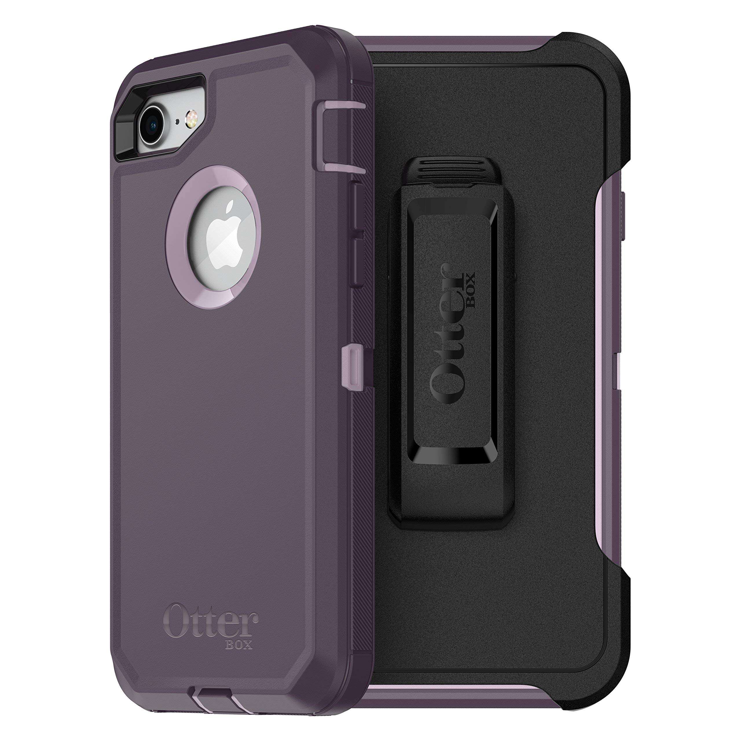 OtterBox iPhone SE 3rd/2nd Gen, iPhone 8 & iPhone 7 (not compatible with Plus sized models) Defender Series Case- PURPLE NEBULA, rugged & durable, with port protection, includes holster clip kickstand 1