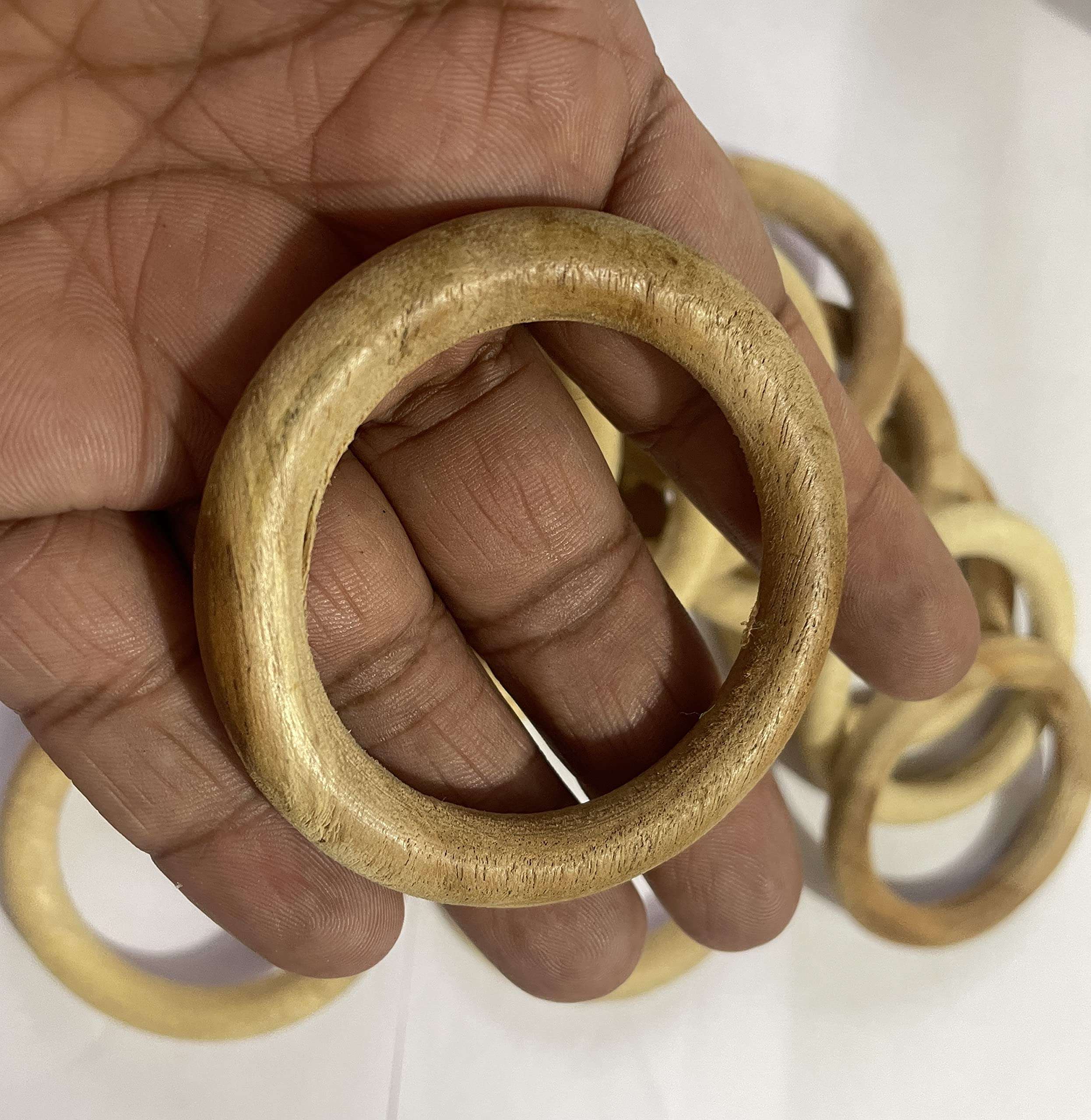 OMX Round Wooden Rings 2.84 inches (72 MM), Set of 12 PC Rings - Macrame, DIY Art and Craft, Jhula, Toran, Bag, Bunting, Door Hanging, Wall Hanging (2.8 Inch) 3