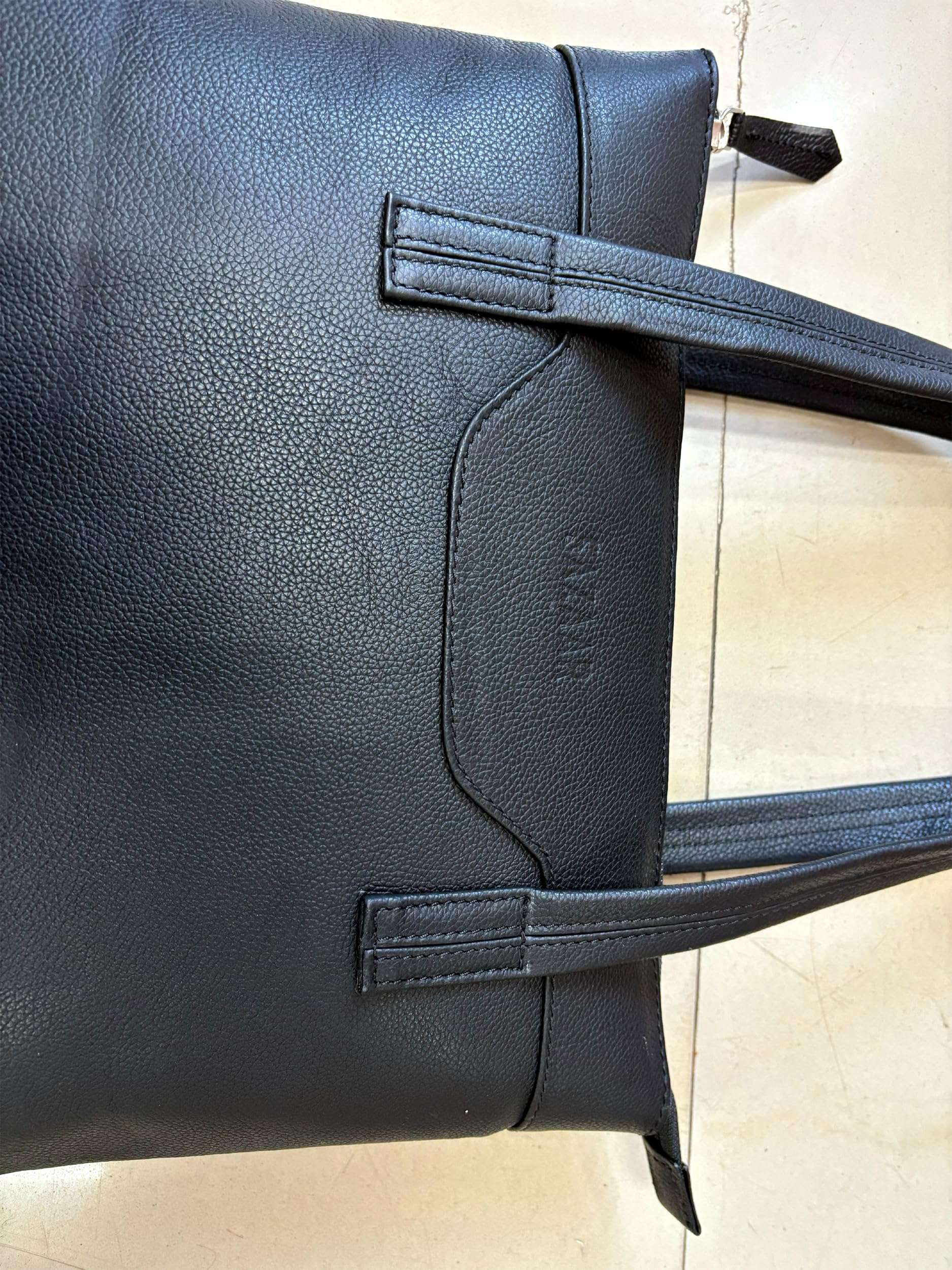 Genuine Leather Satchel Top-Handle Handbags for Women Ladies Bag Black 4