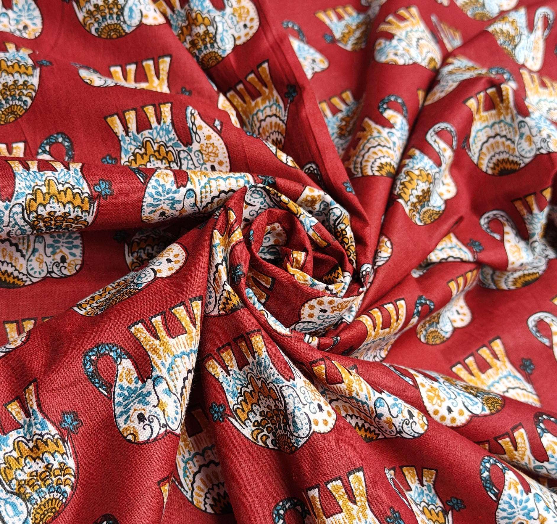 Fashionmart Pure Cotton Unstitched Jaipuri Handmade Digital Printed Fabric Material for Women Kurta/Blouse/Palazzos/Piece Material for Women’s (4 Meter) 4