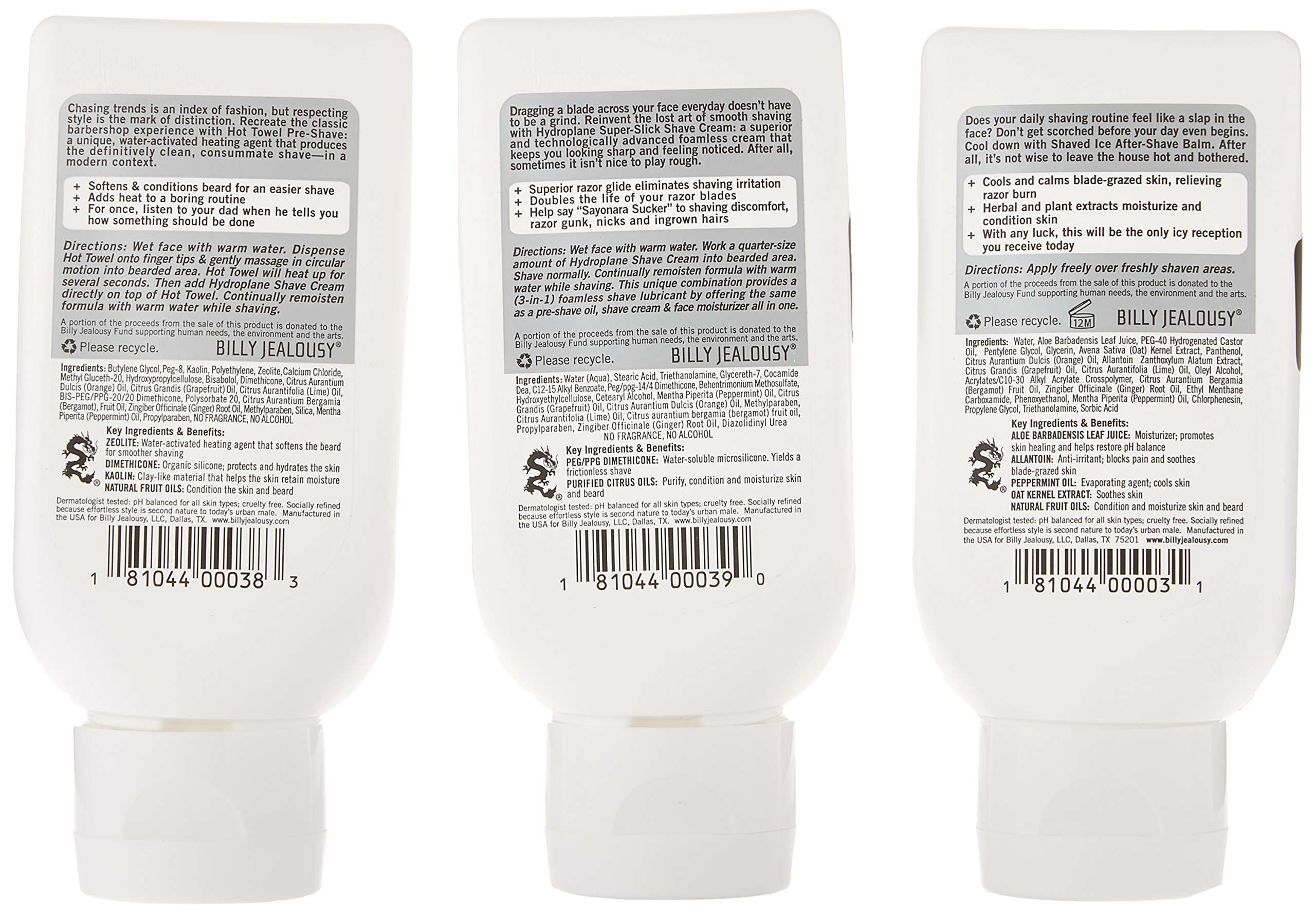 Billy Jealousy Shave3some Travel-Size Trio Shaving Kit for Men with Heating Pre-Shave, Super Slick Shave Cream and Cooling After-Shave, Citrus Scent, 3 Fl Oz Each 2