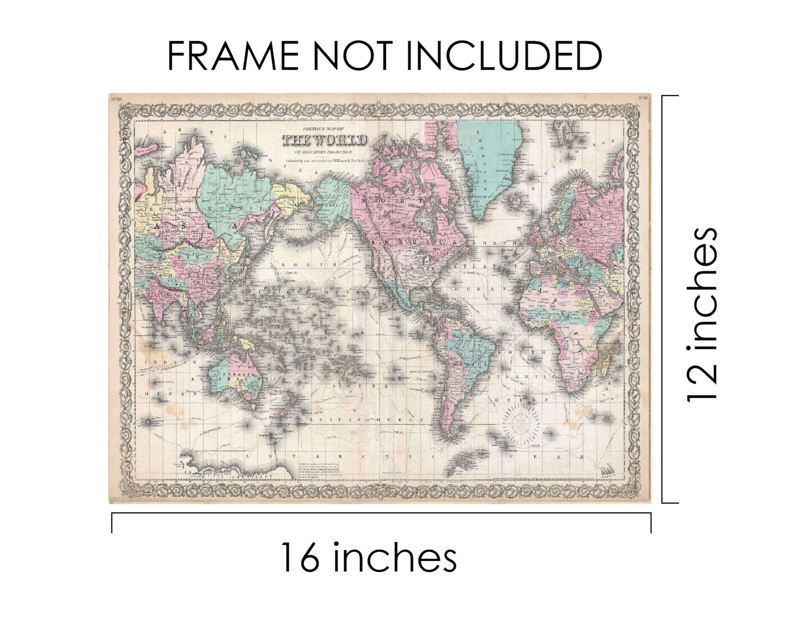 Wall Art Prints -UNFRAMED 16x12 inches - Old Maps - Great Vintage Home Decor and Gift (Style 03) 3