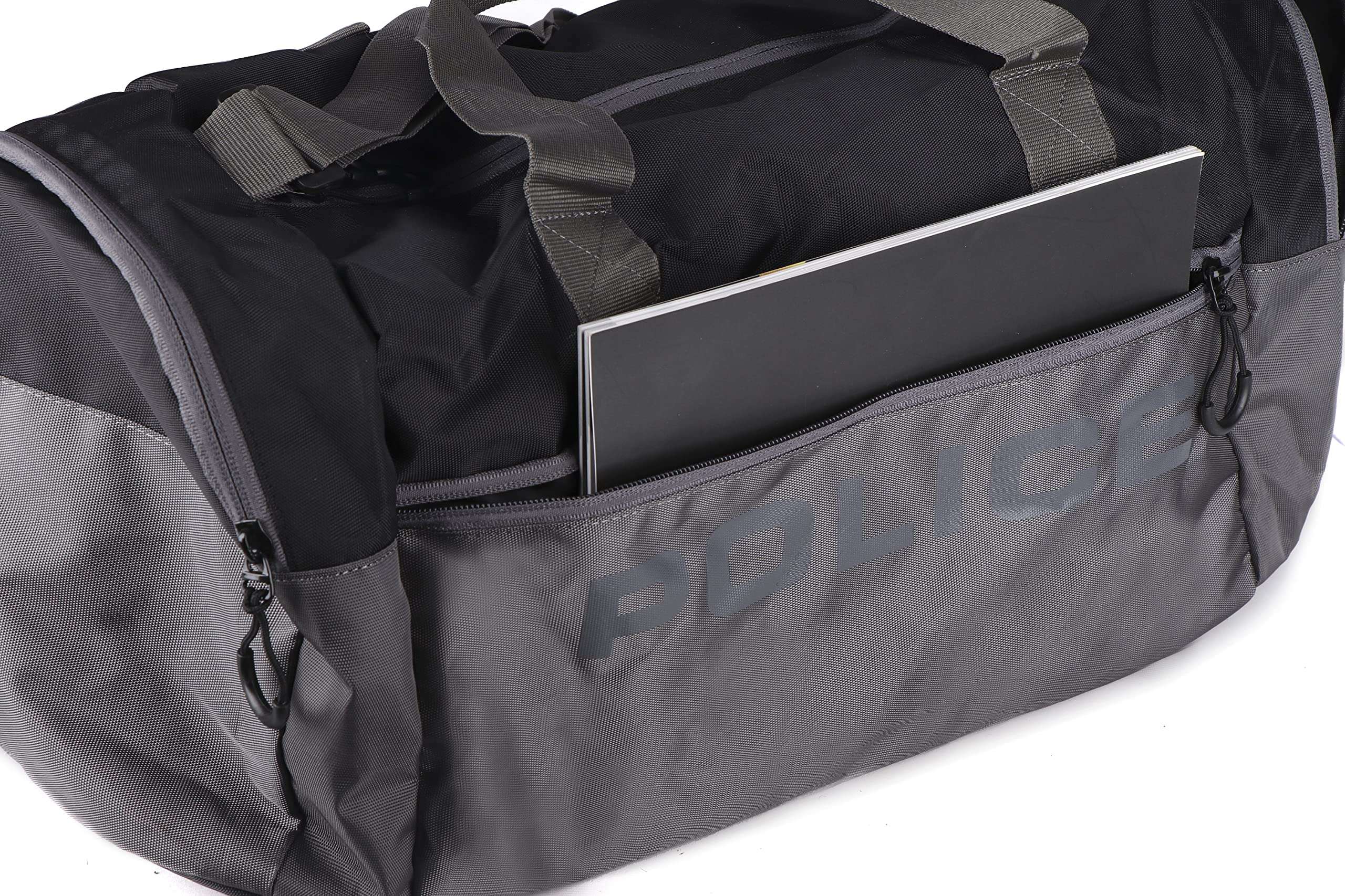 POLICE Noah Gym Bag, NylonTravel Duffel Bag - Black/Grey 5
