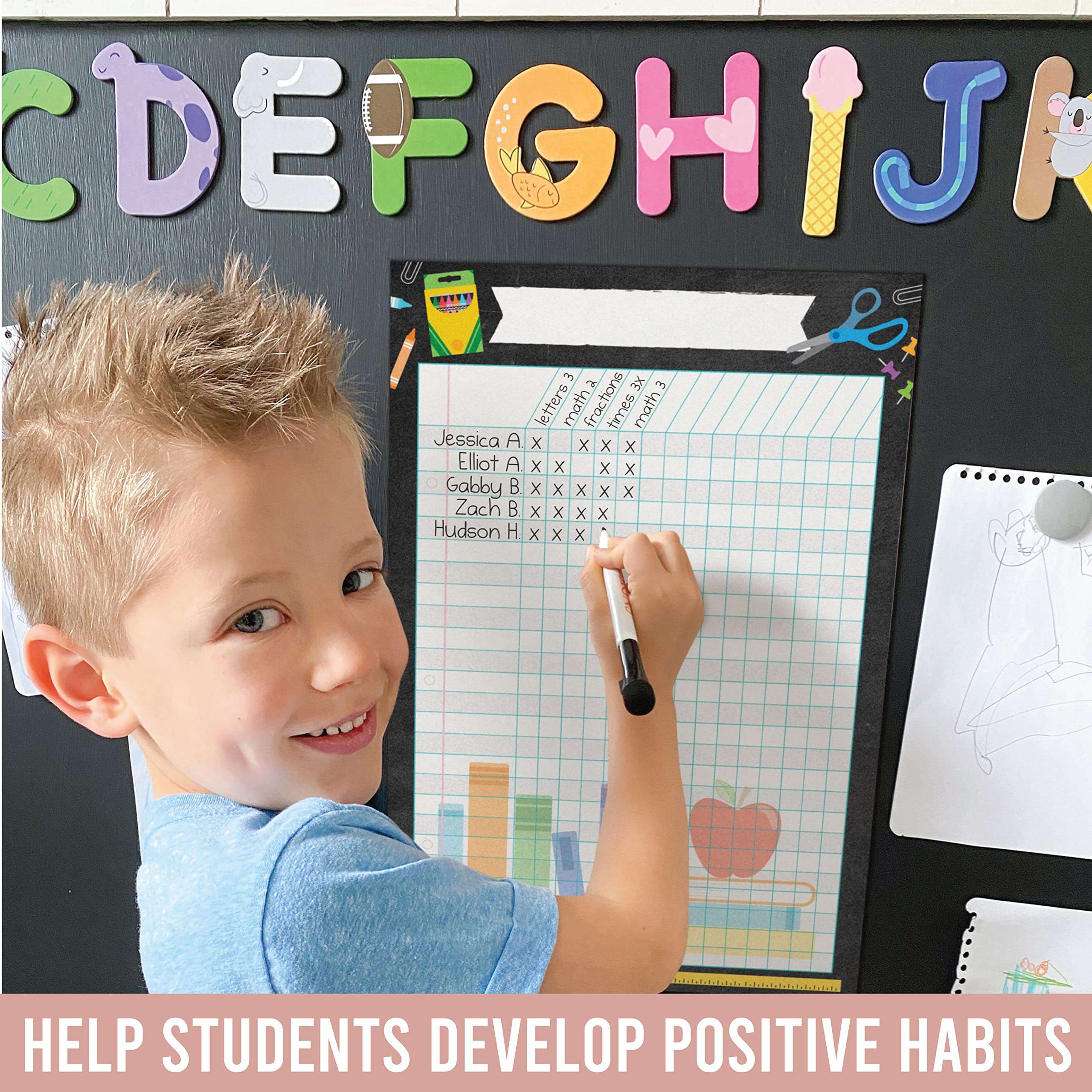 Attendance Chart for Classroom Management - 4 Incentive Chart for Classroom Essentials, 11x17 Student Behavior Charts and Homework Tracker, Teachers Class Attendance and Assignments Log 5
