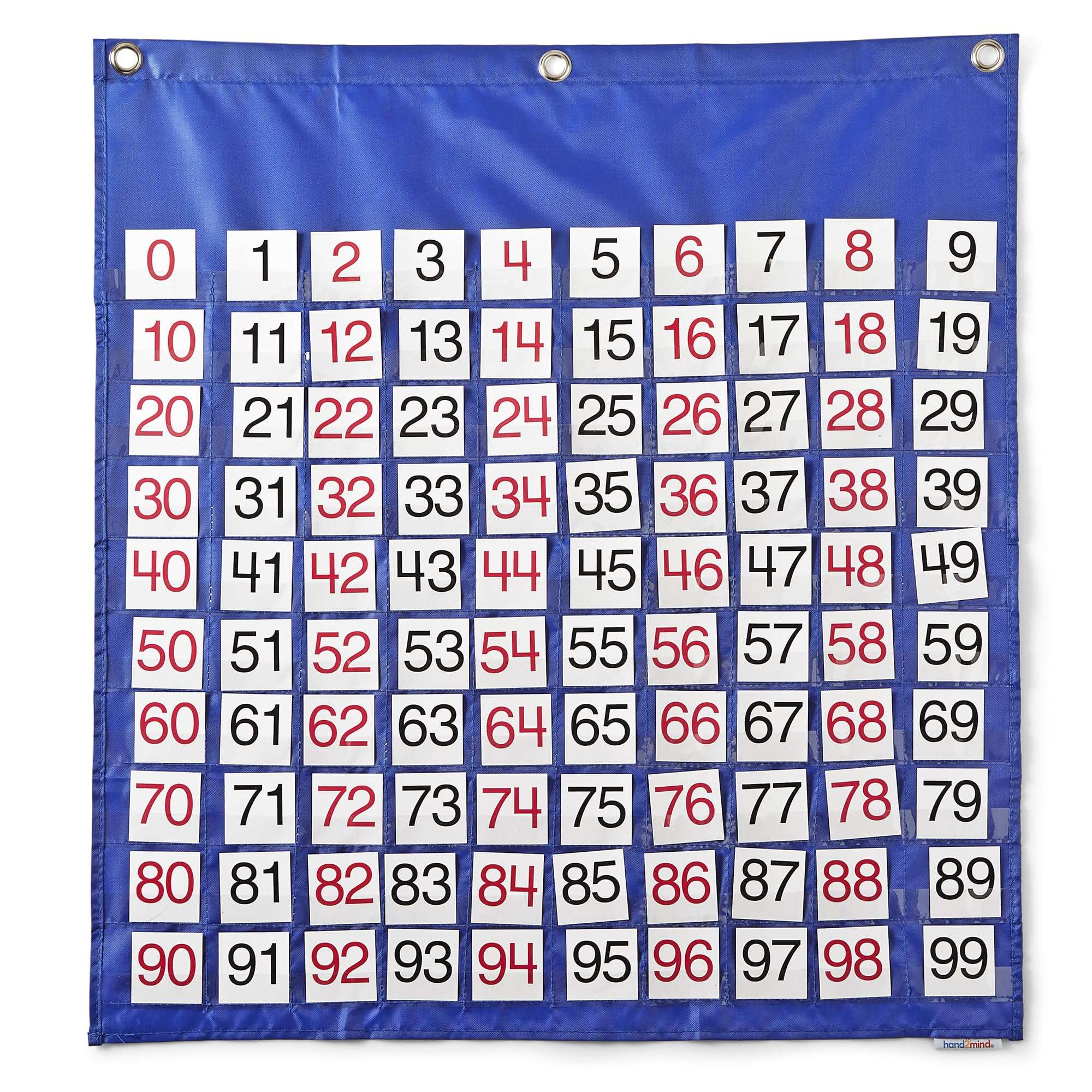 hand2mind Hundred Number Wall Chart, 100s Chart for Classroom, Skip Counting, Wall Pocket Chart, 1-100 Number Chart, Counting to 100, Developing Number Fluency, Number for Classroom Wall 1