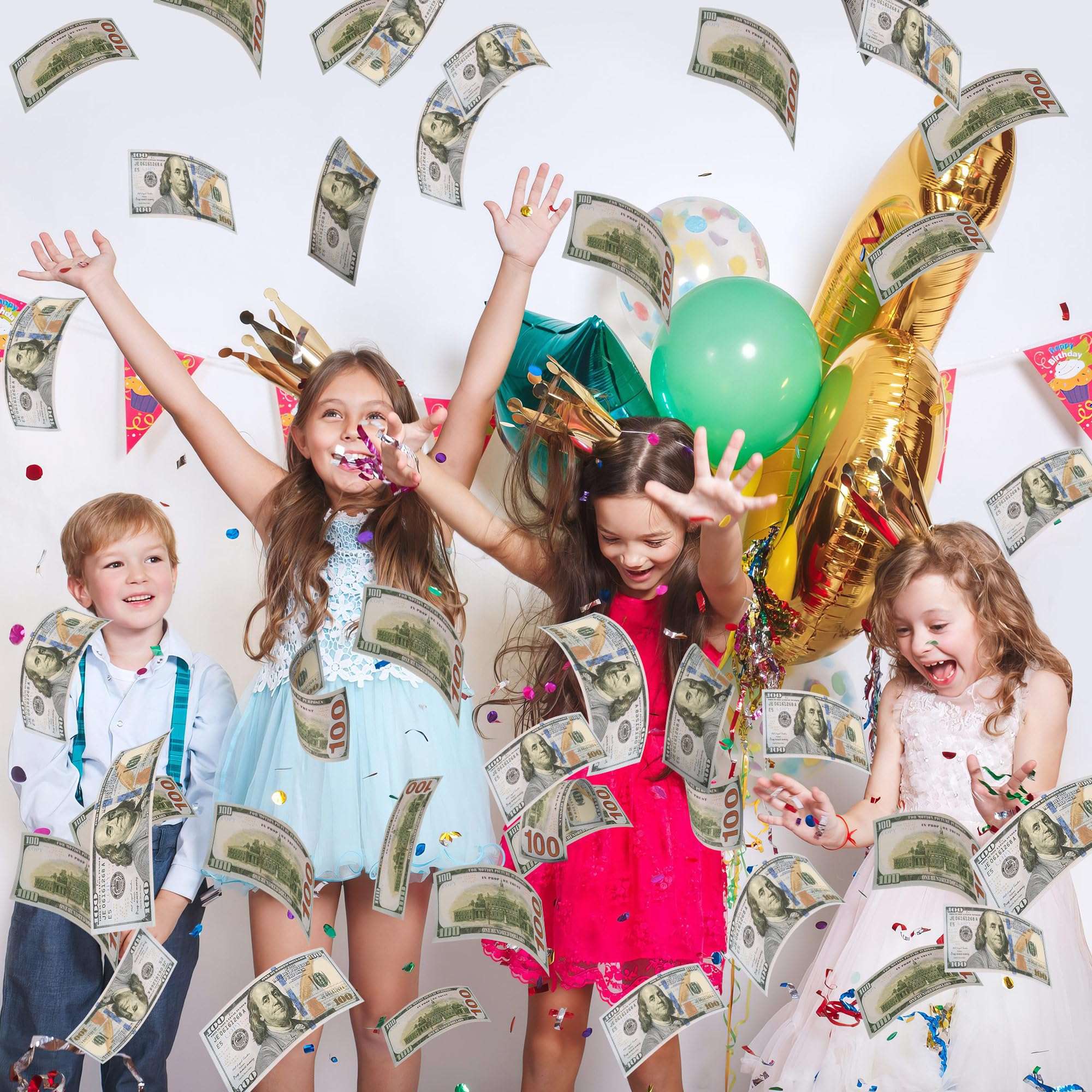 100Pcs Prop Money Movie Money Education Learning Toy for Music Video, Develops Early Math Skills, Play Money for Board Game, Moive, Magic, Party 6