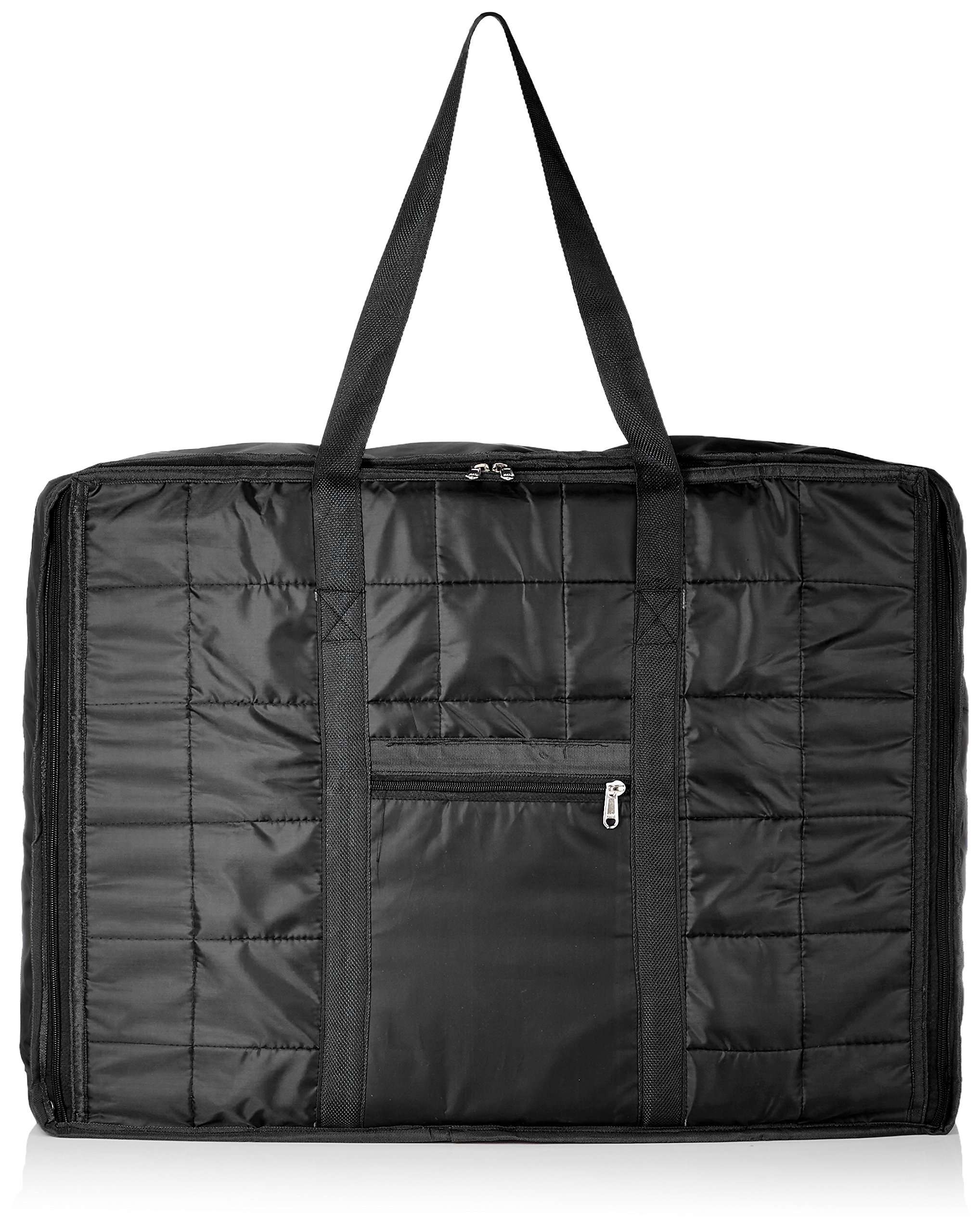 Kuber Industries Fabric 73 cms Black Jumbo Attachi (TRAVEL03137)