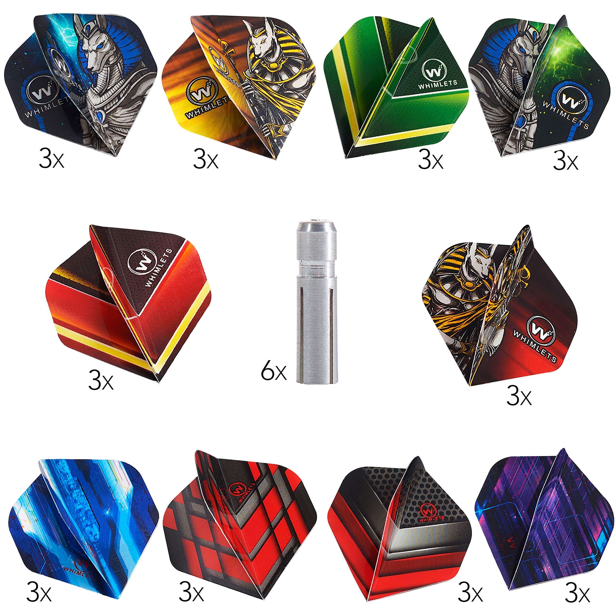 Whimlets Dart Flights and Accessories – Sets of Standard Shape Darts Flights with Flights Protectors, Darts Accessories Kit… 3